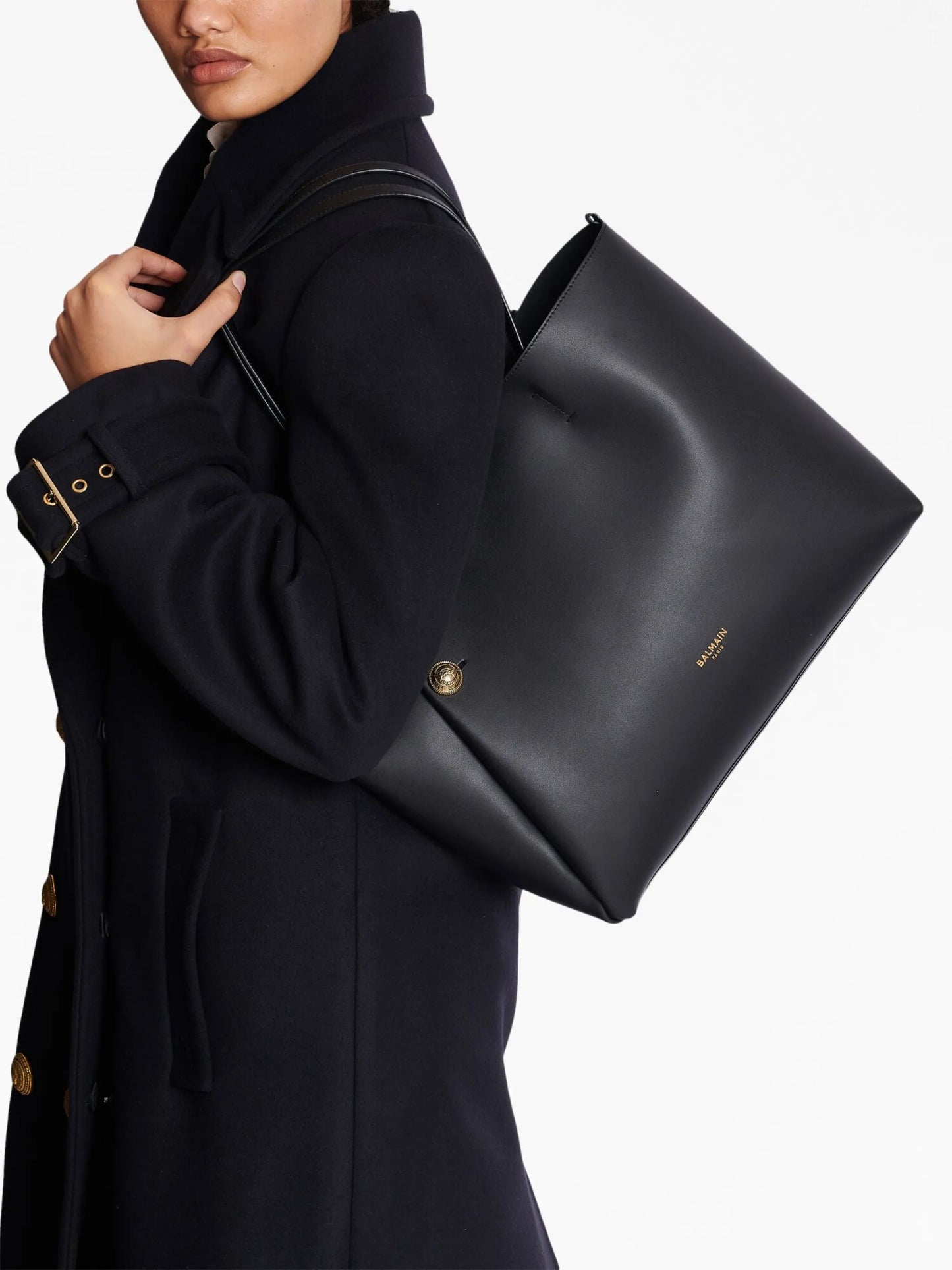 Emblème leather tote bag