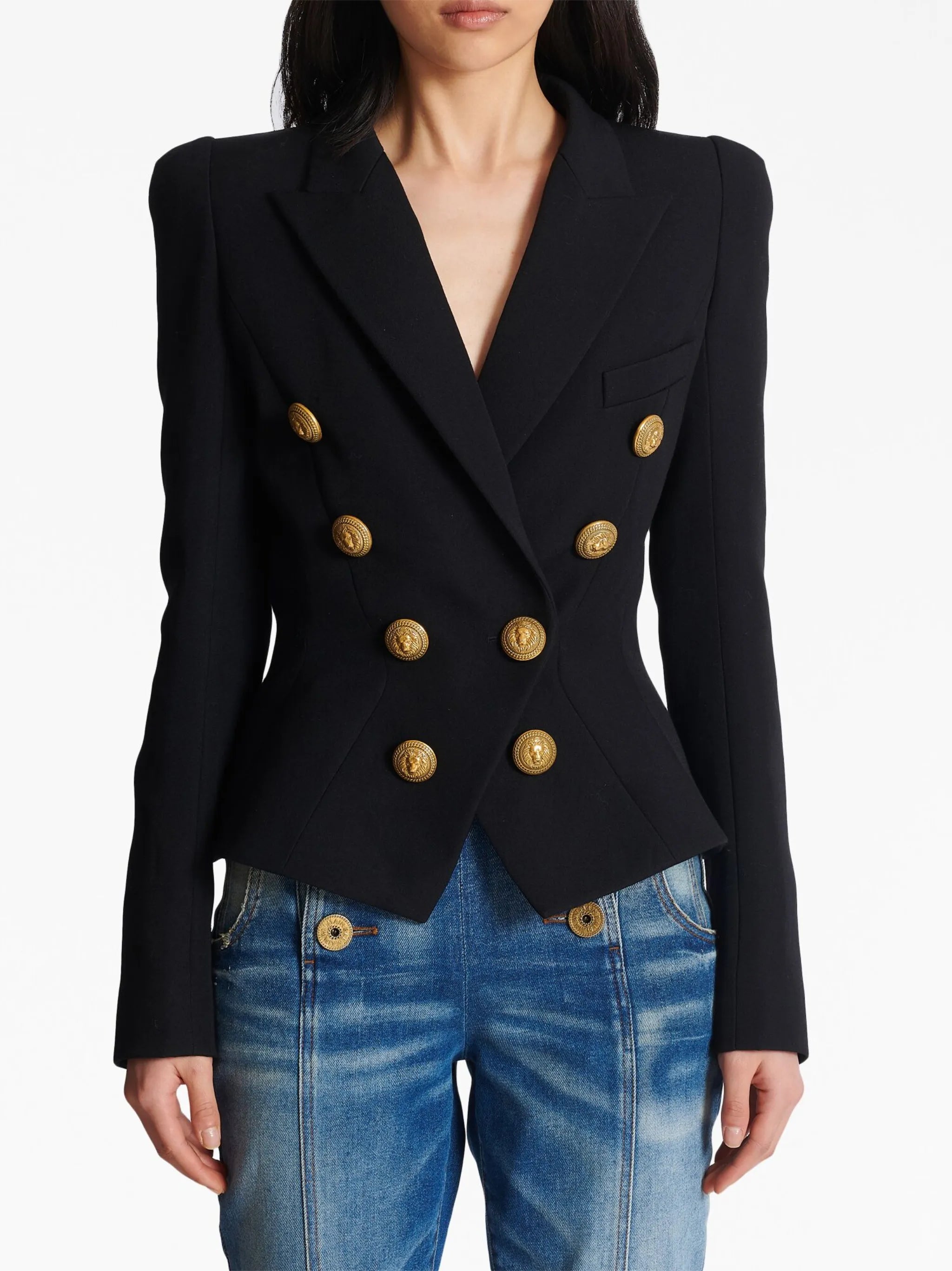 8-Buttons double-breasted wool blazer
