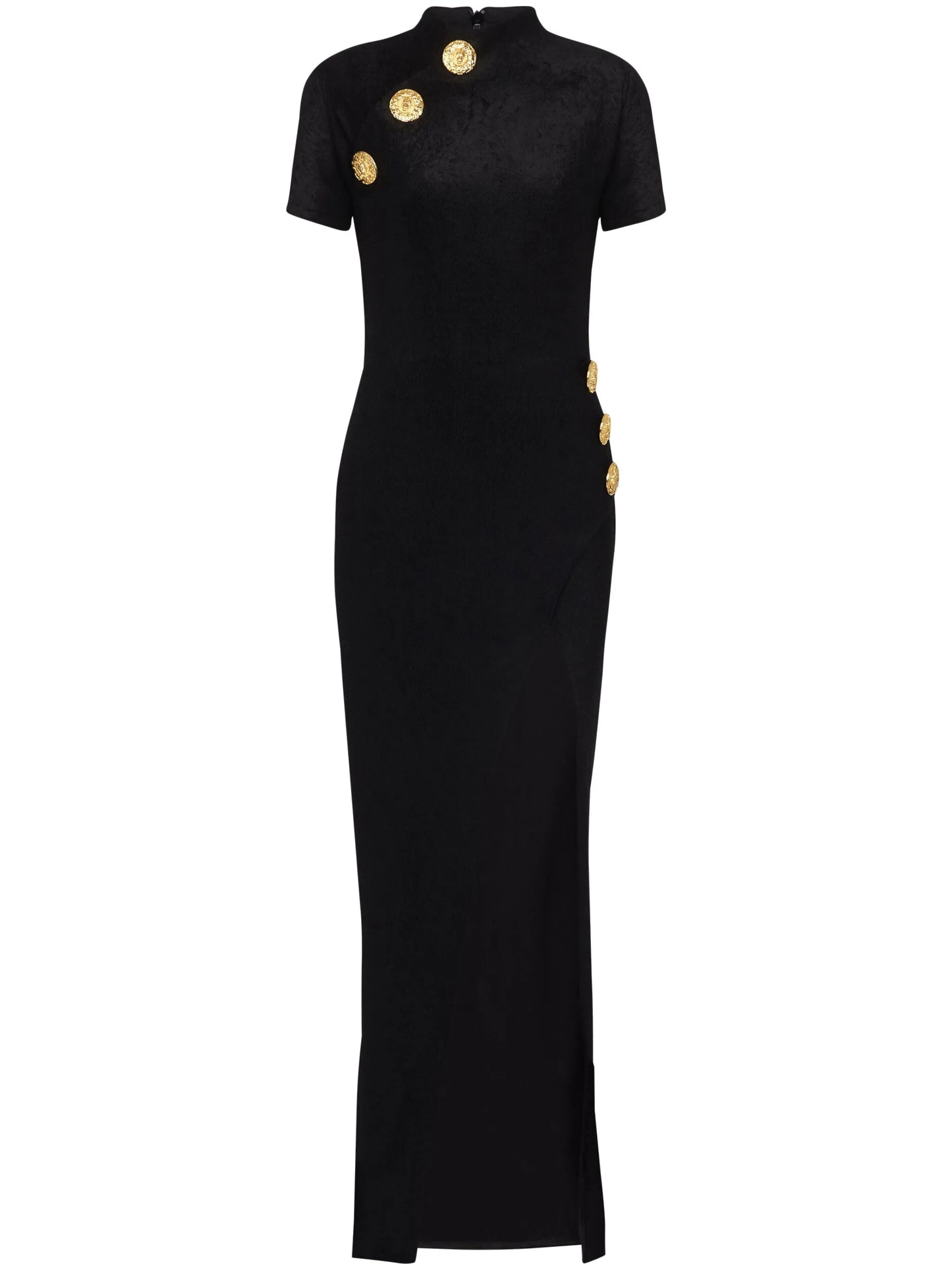 short-sleeve buttoned maxi dress