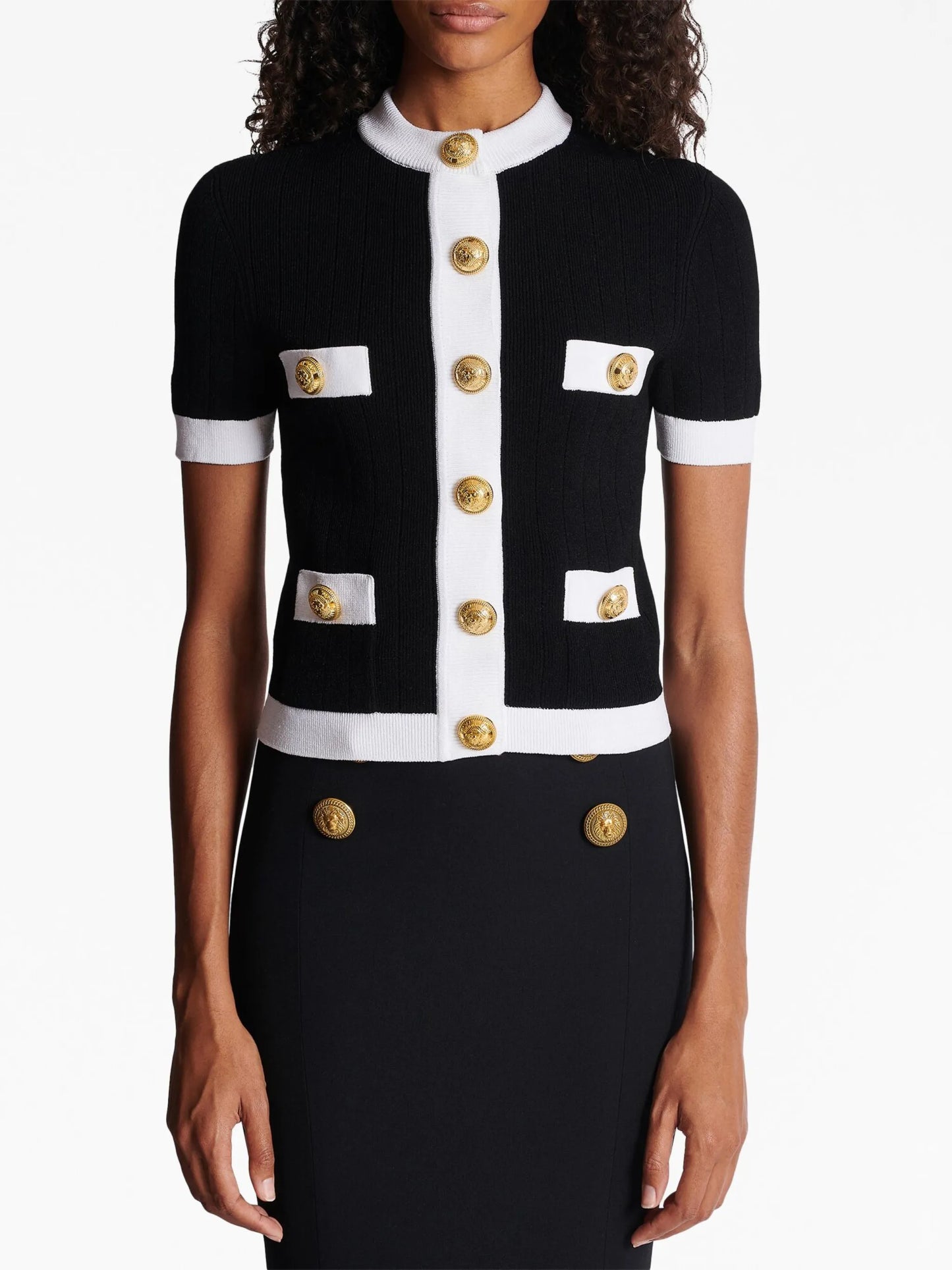short-sleeve cropped cardigan