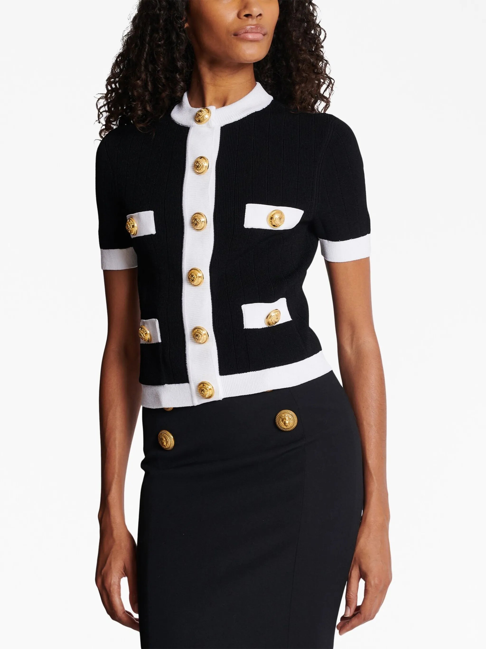 short-sleeve cropped cardigan