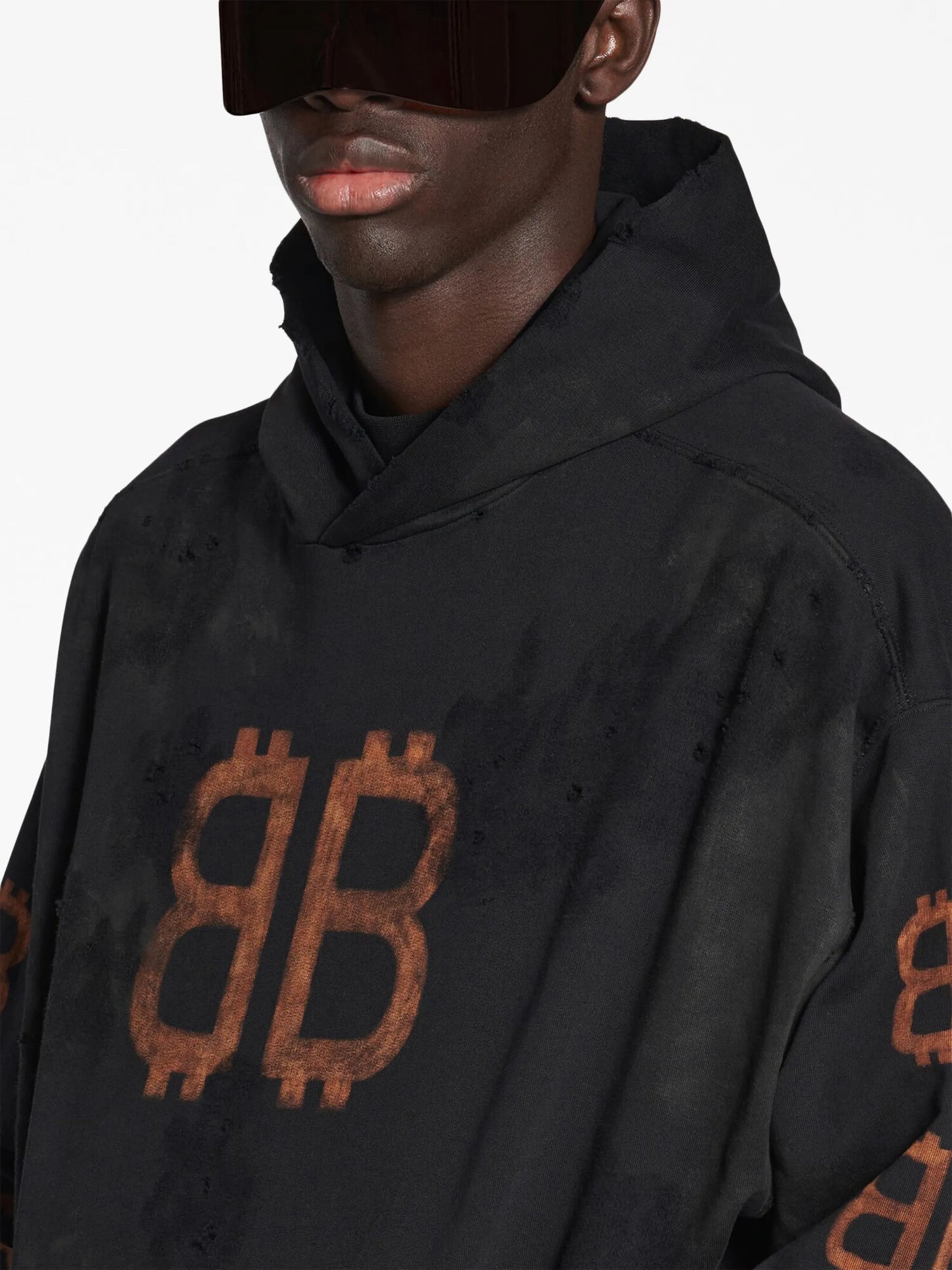 Crypto distressed hoodie