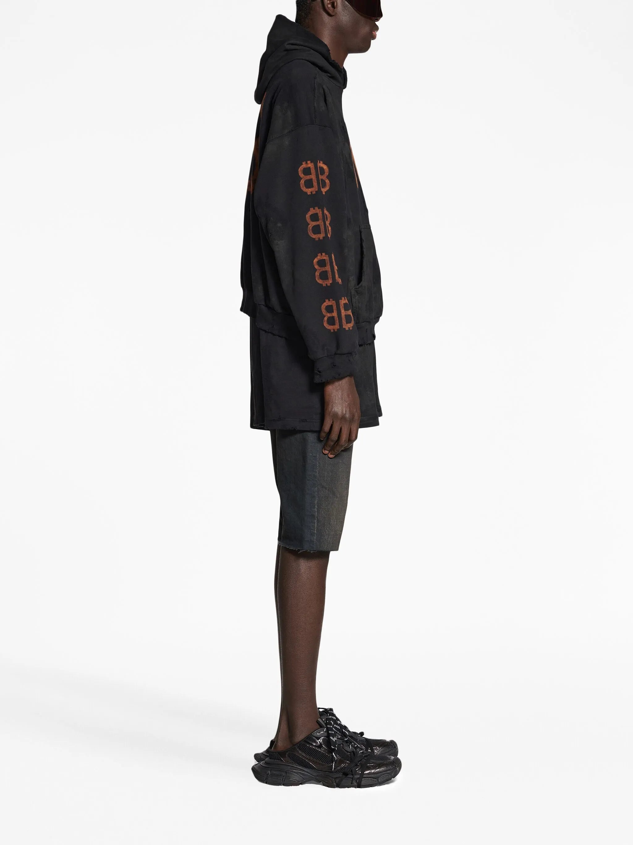 Crypto distressed hoodie