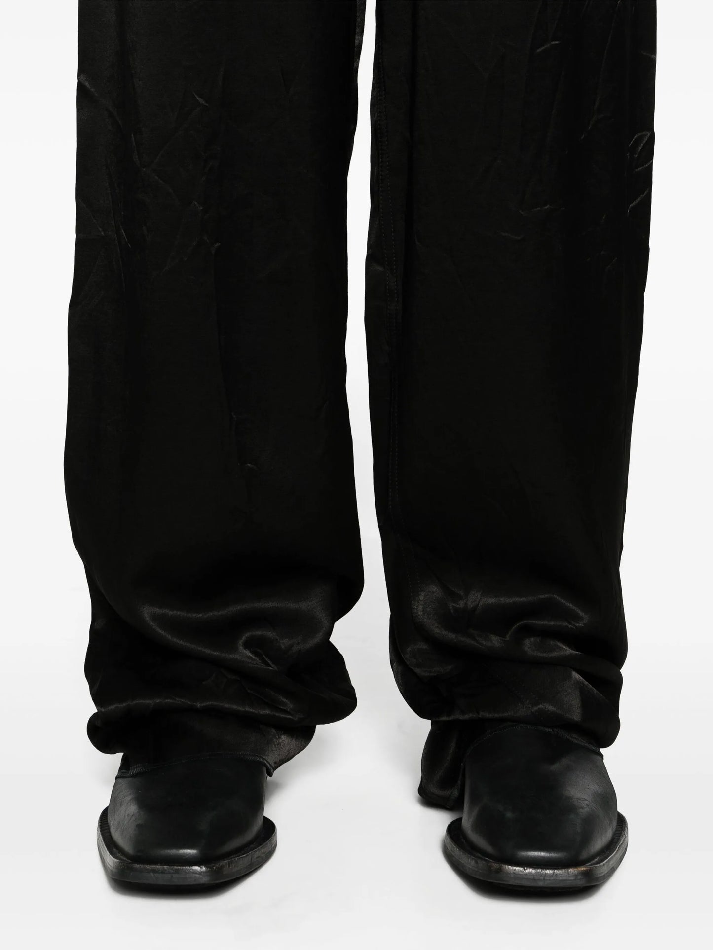 high-waist straight-leg trousers