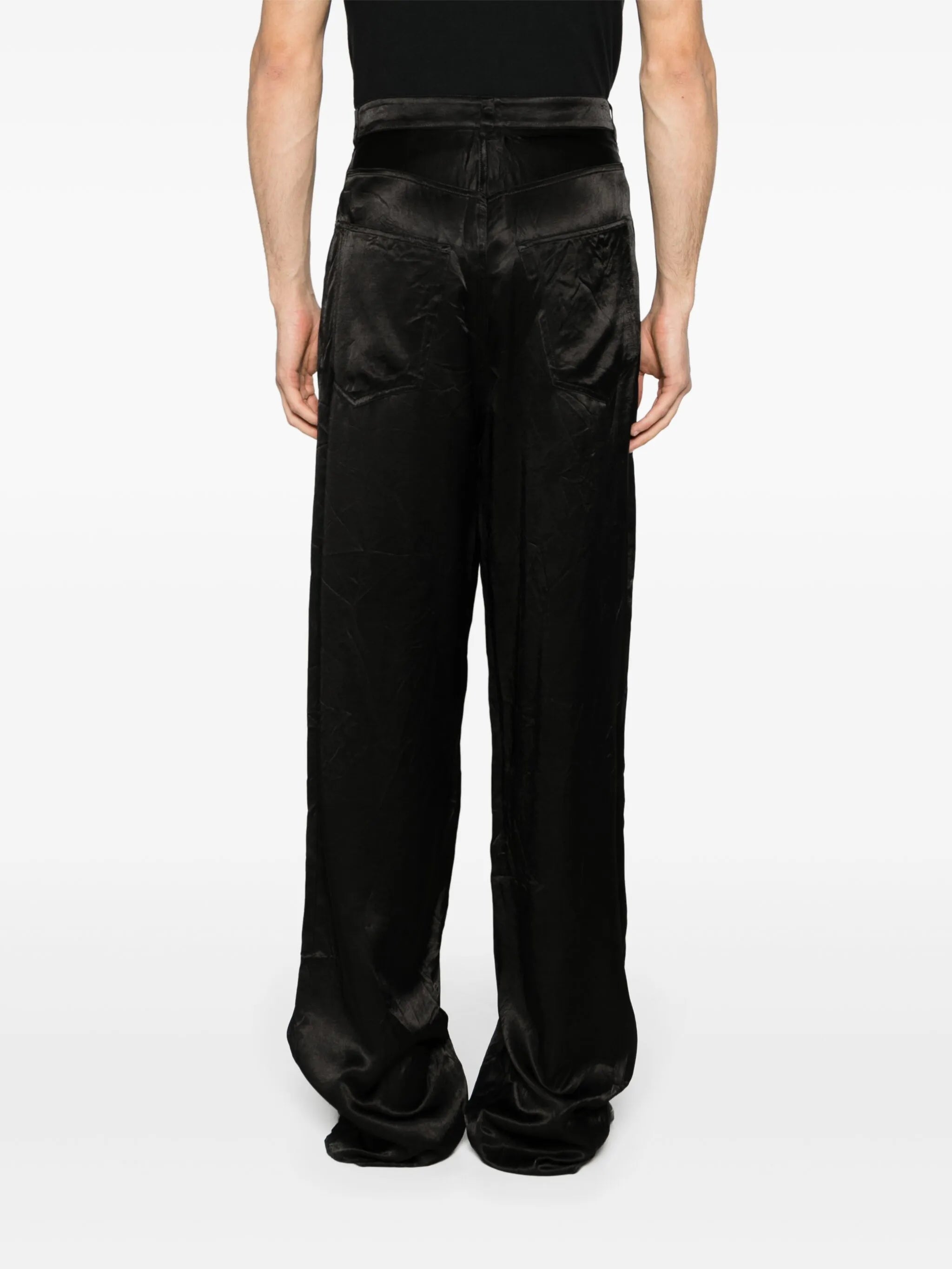 high-waist straight-leg trousers