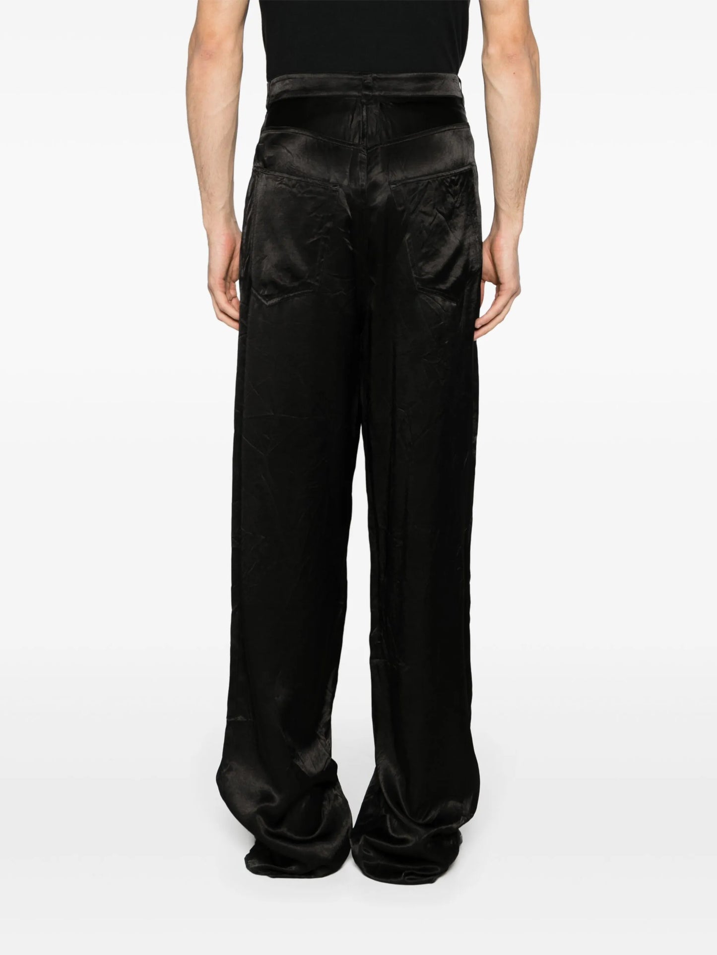 high-waist straight-leg trousers