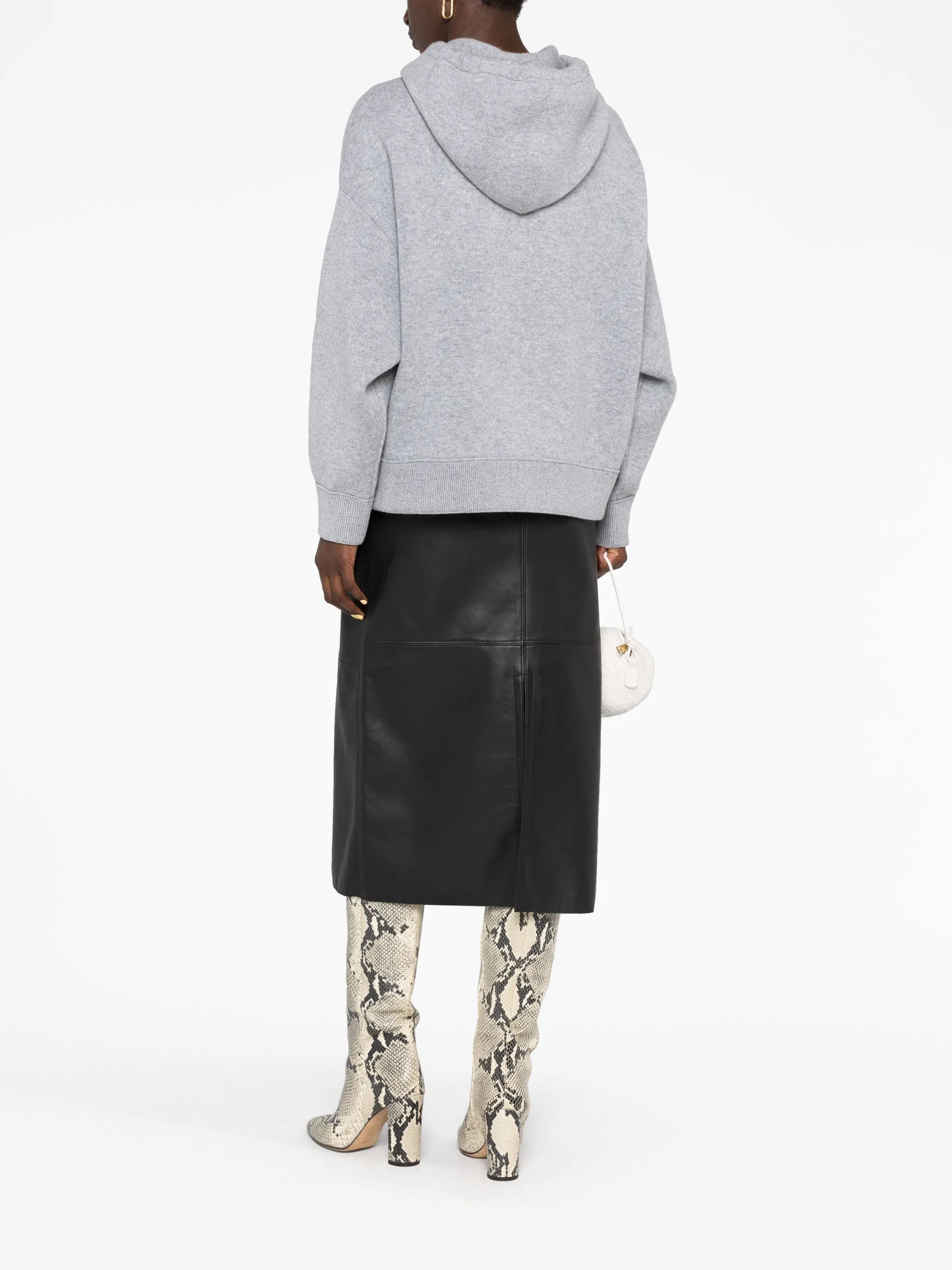 cashmere-blend knitted hoodie
