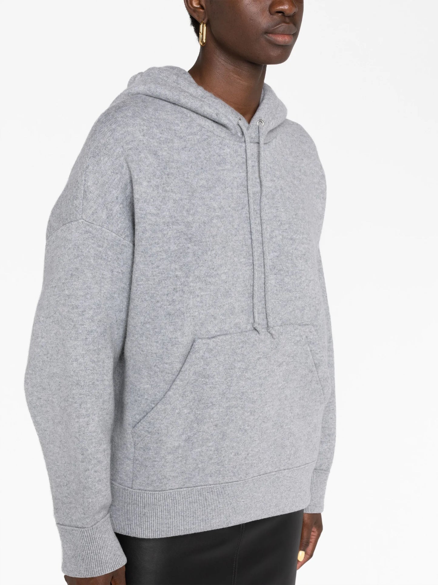 cashmere-blend knitted hoodie