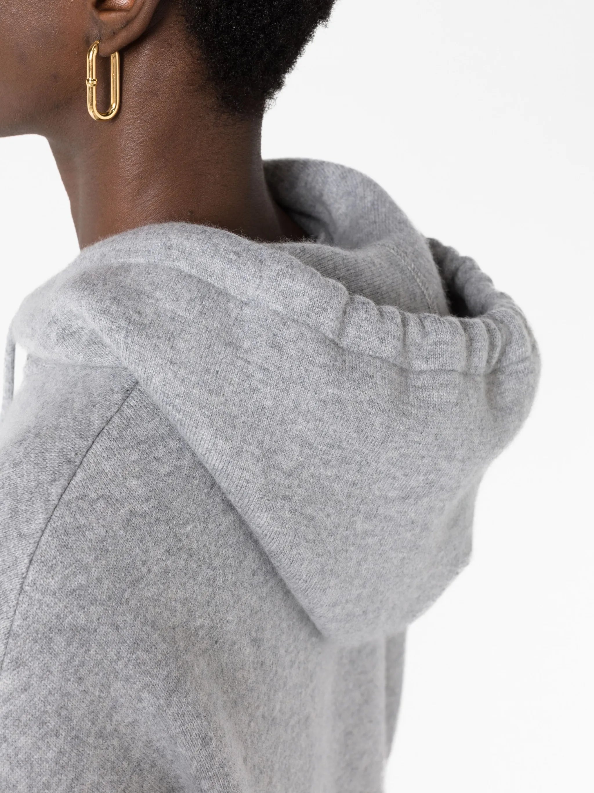 cashmere-blend knitted hoodie