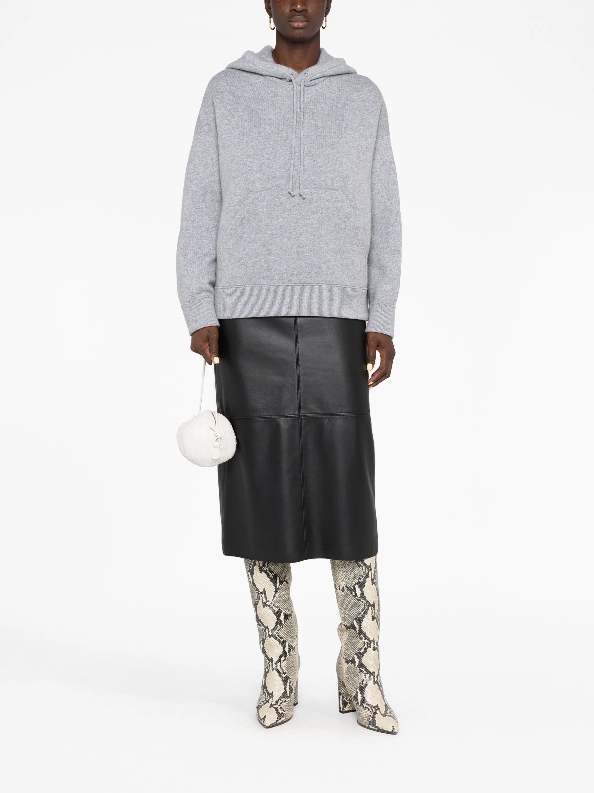cashmere-blend knitted hoodie