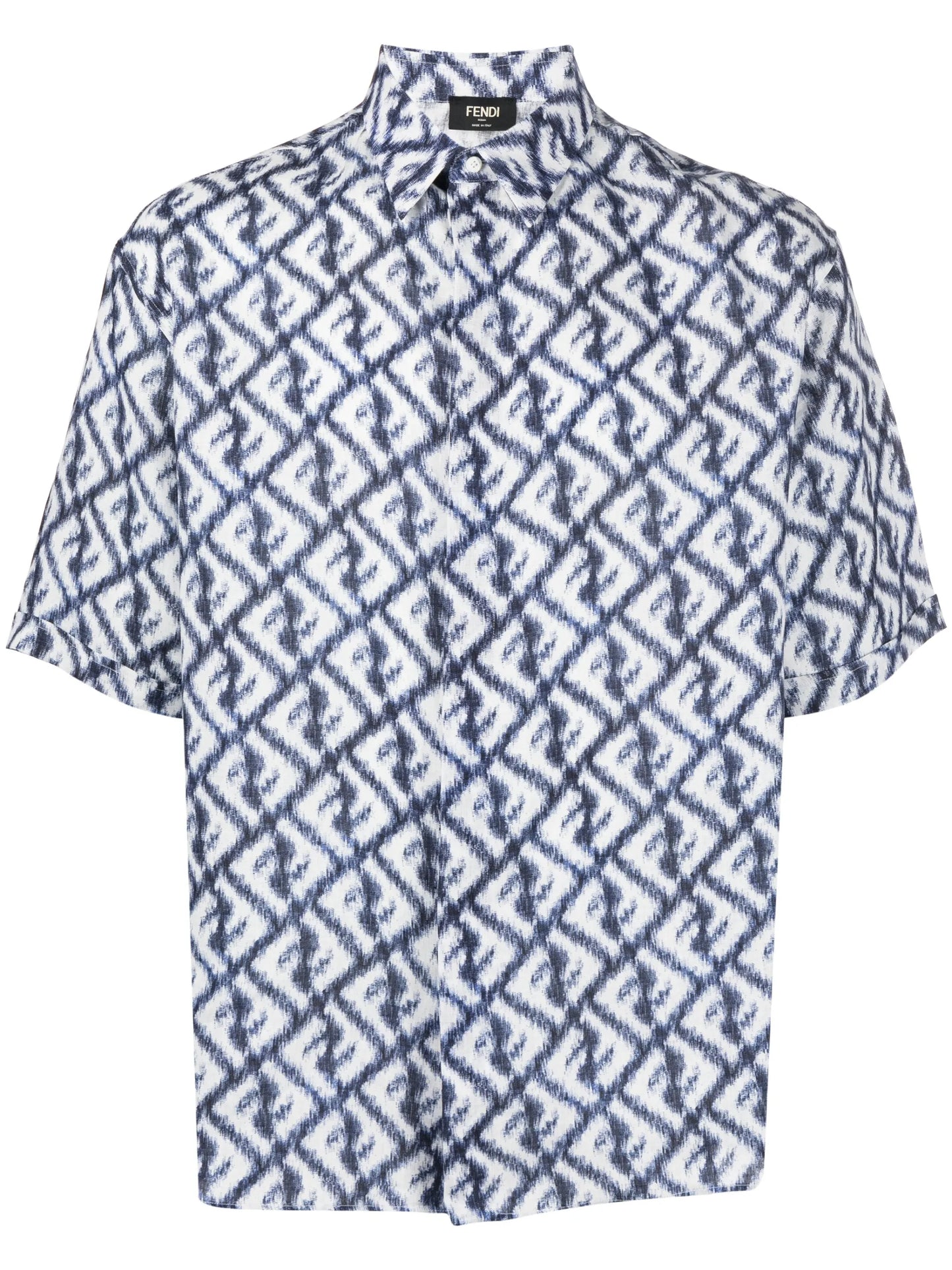 FF-logo print linen shirt