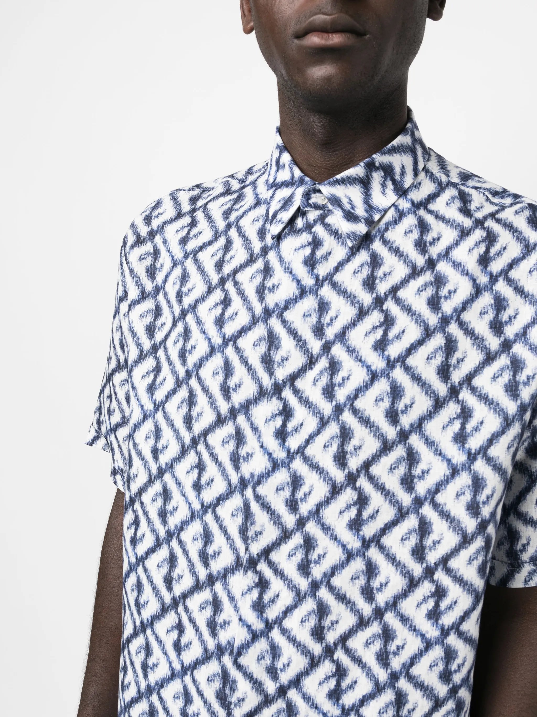 FF-logo print linen shirt