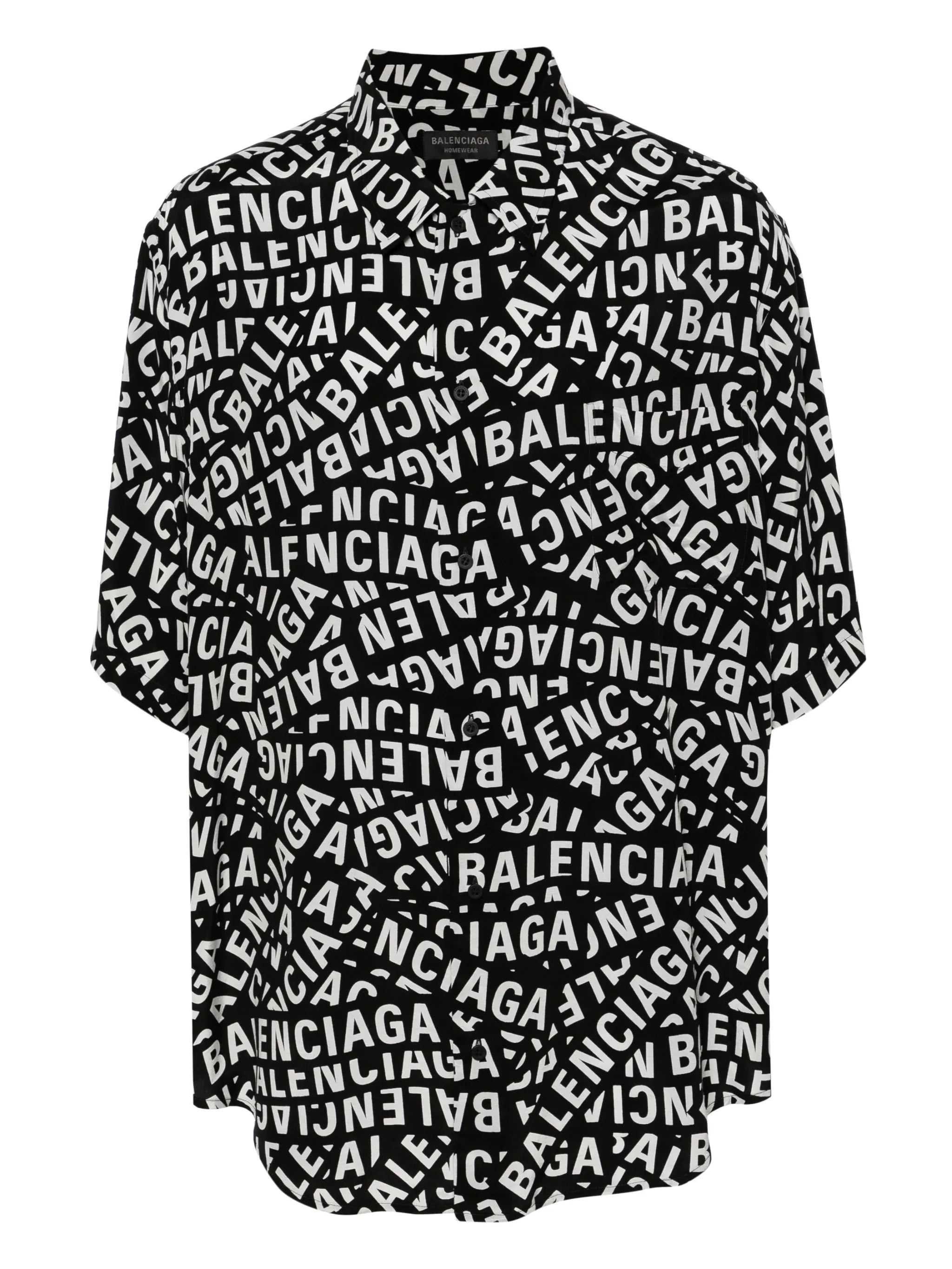 Logo Strips-print lounge shirt