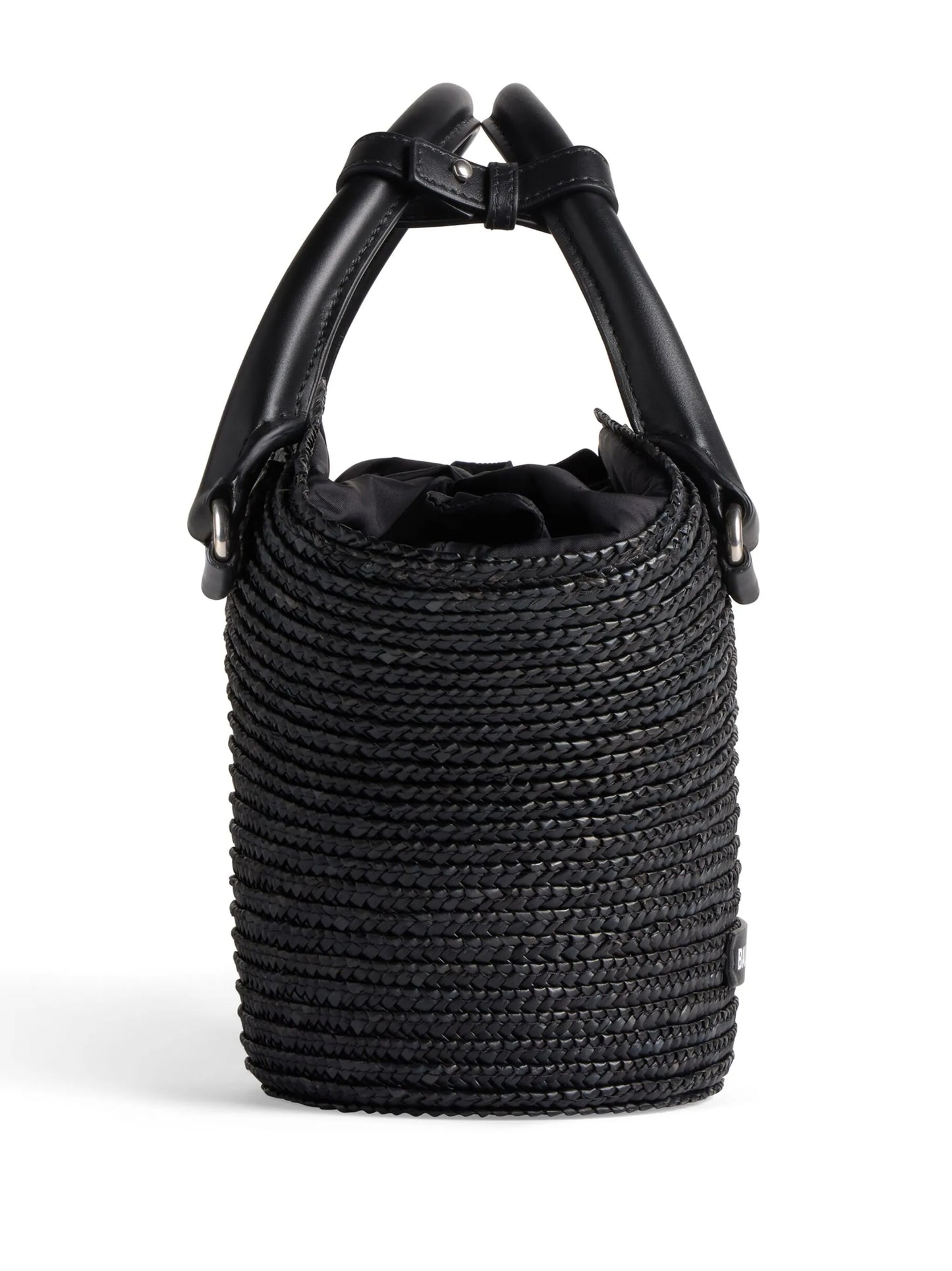 mini braided-raffia tote bag
