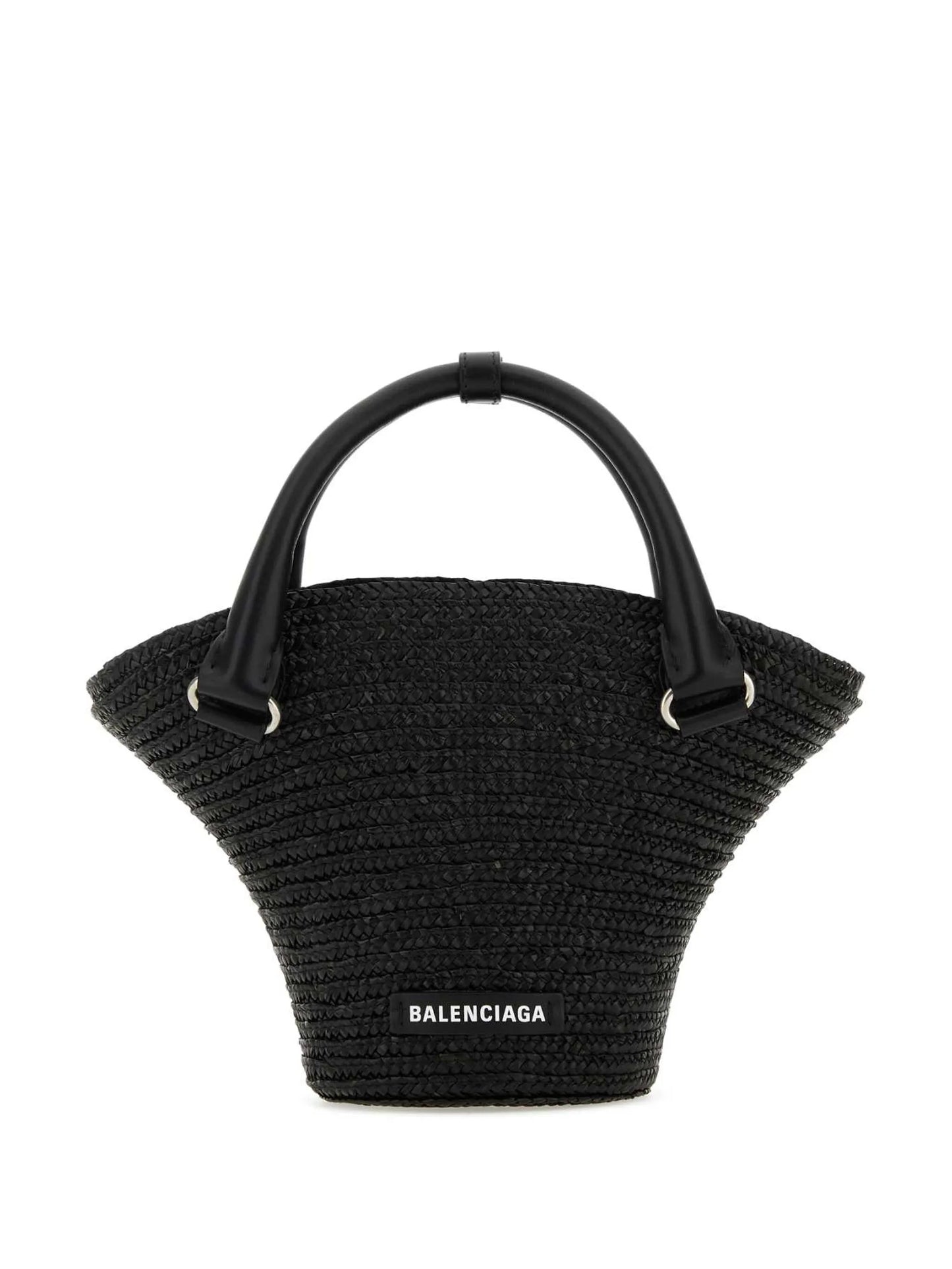 mini braided-raffia tote bag