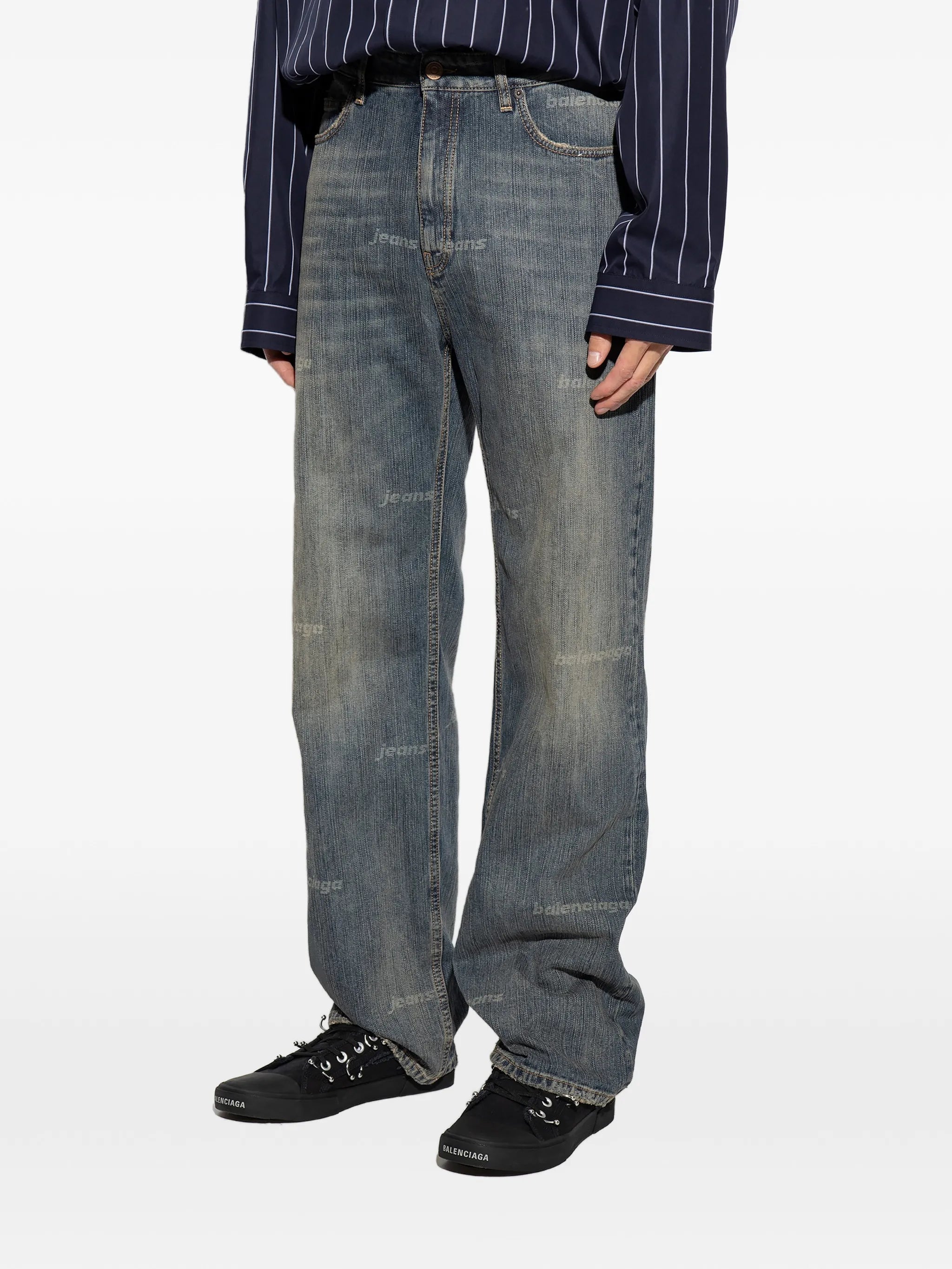 logo-print straight-leg jeans