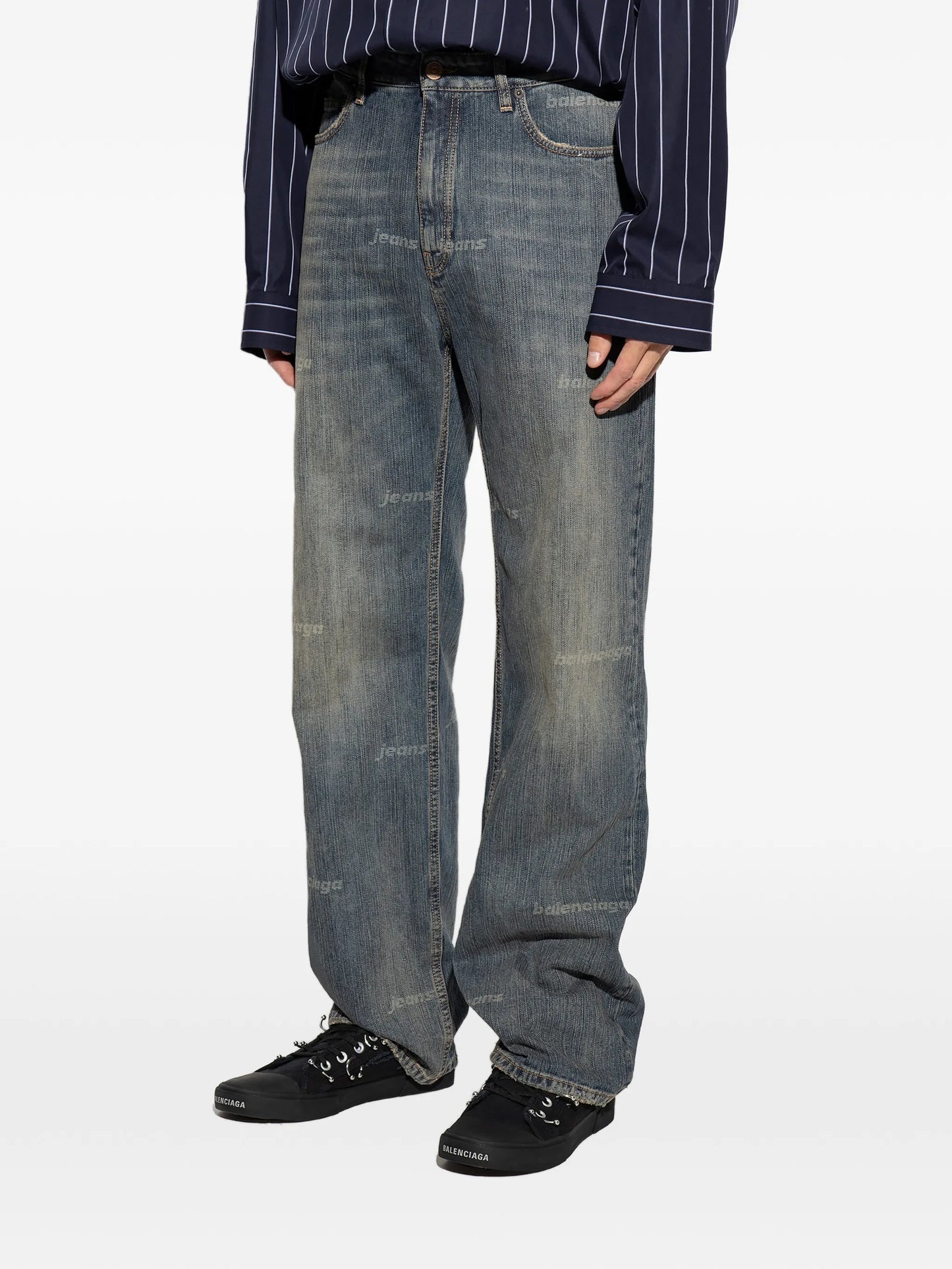 logo-print straight-leg jeans