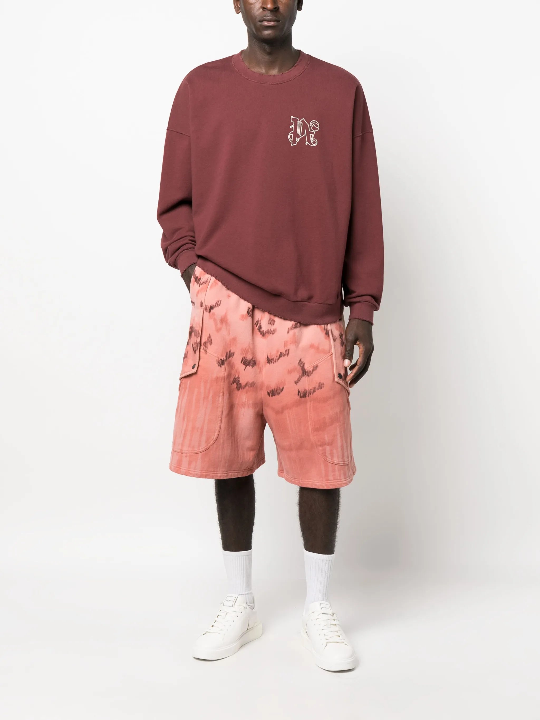 PA Monogram-embroidered cotton sweatshirt
