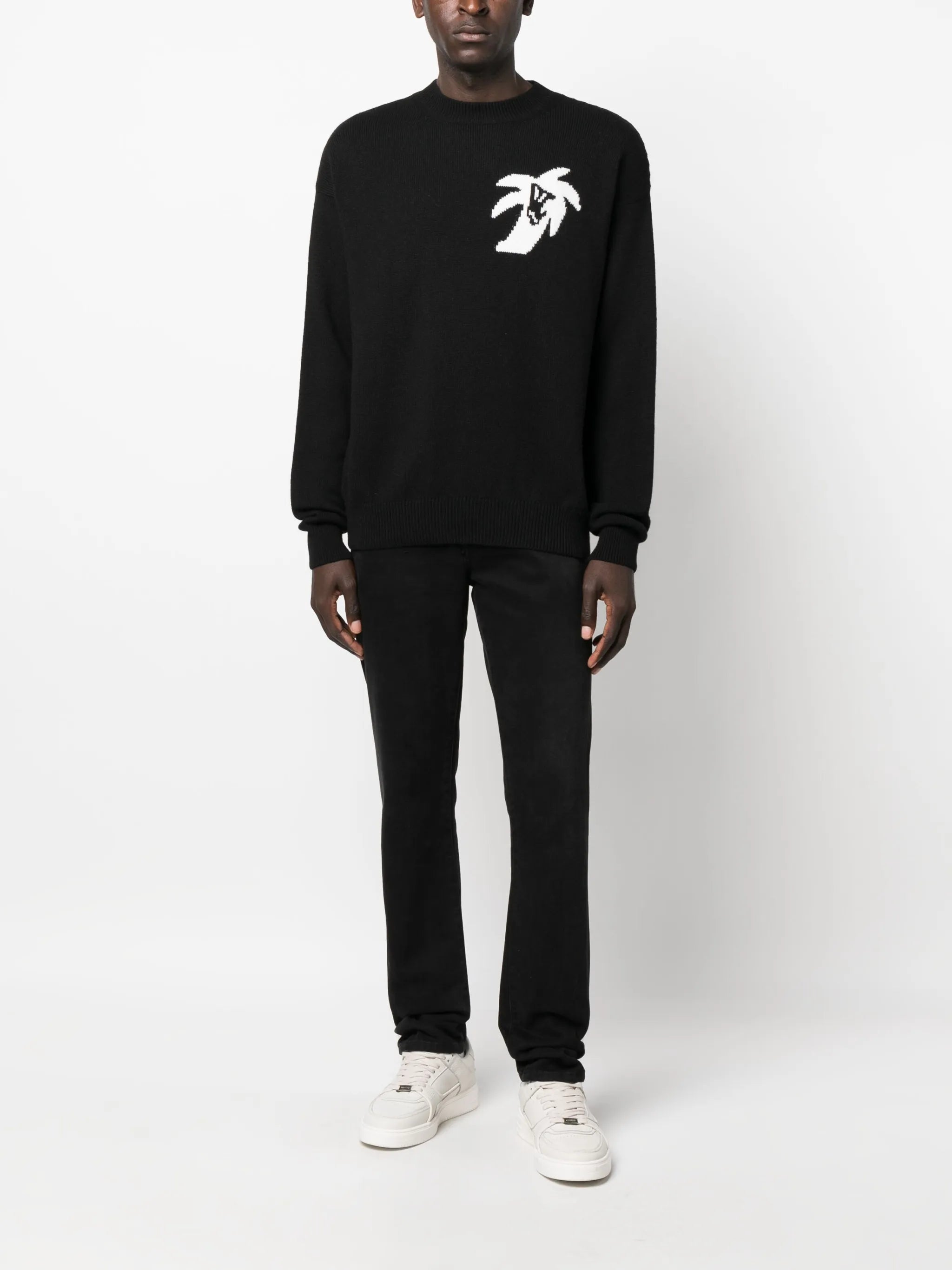 Hunter intarsia-logo jumper