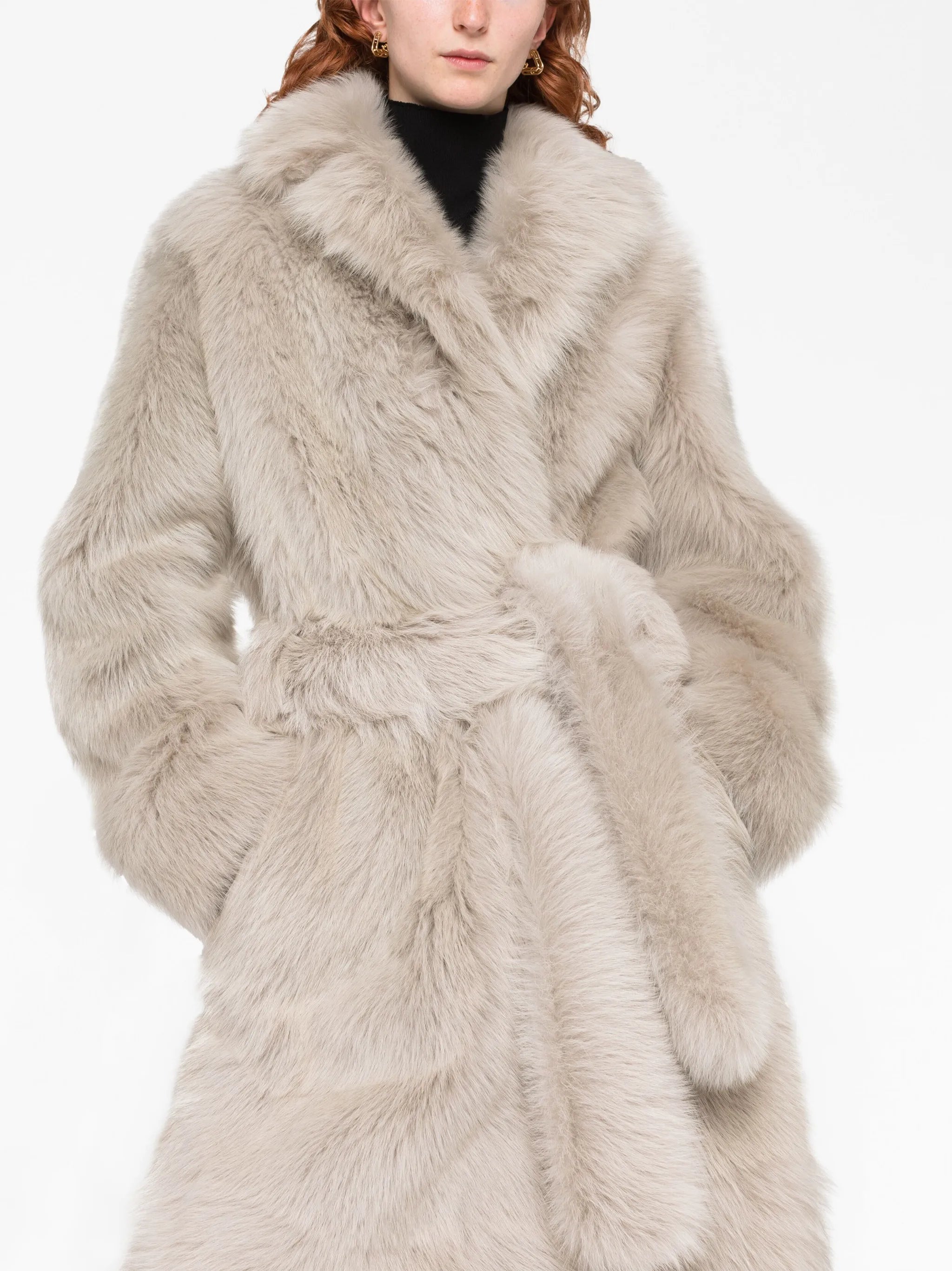 single-breasted belted coat