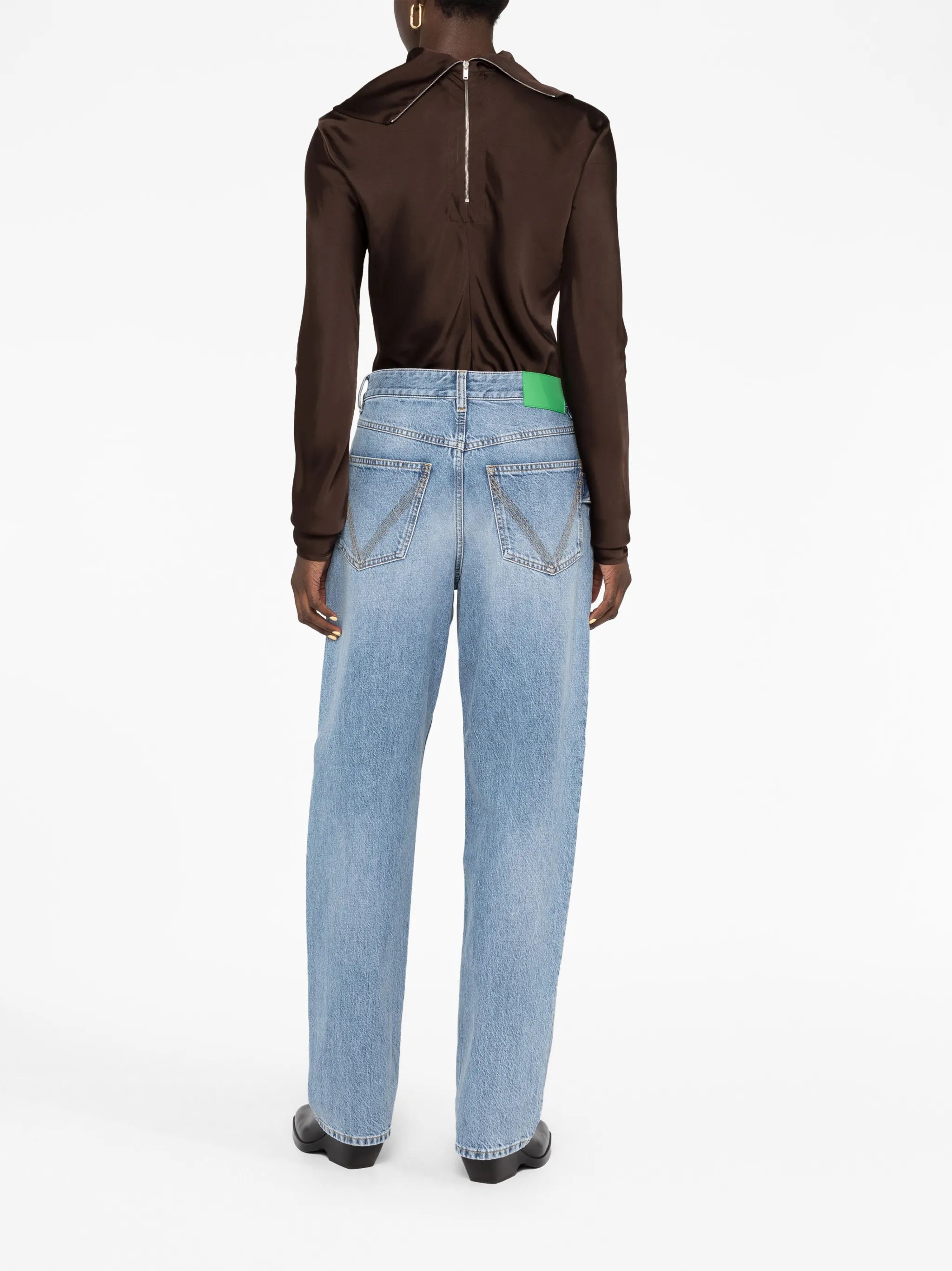 high-rise wide-leg jeans