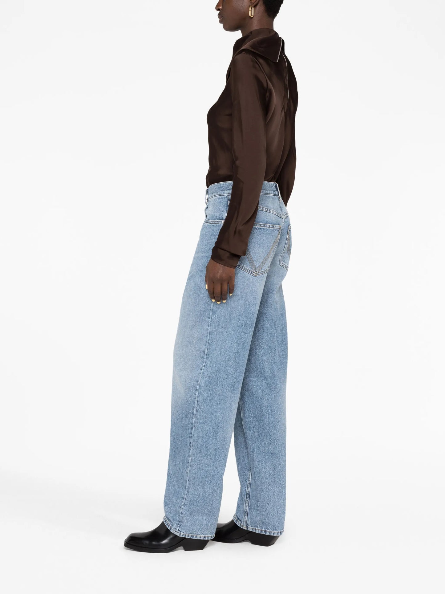 high-rise wide-leg jeans