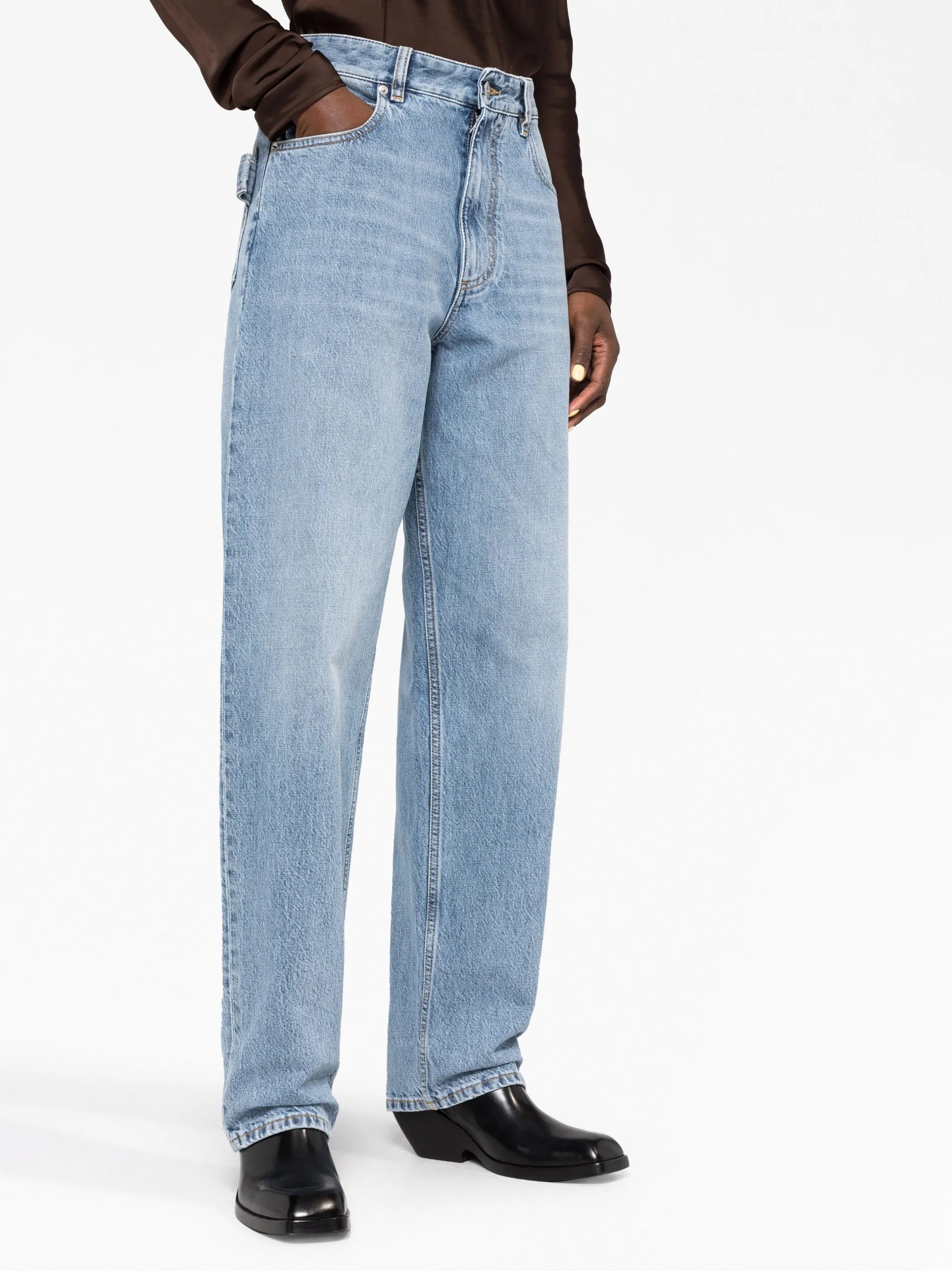 high-rise wide-leg jeans