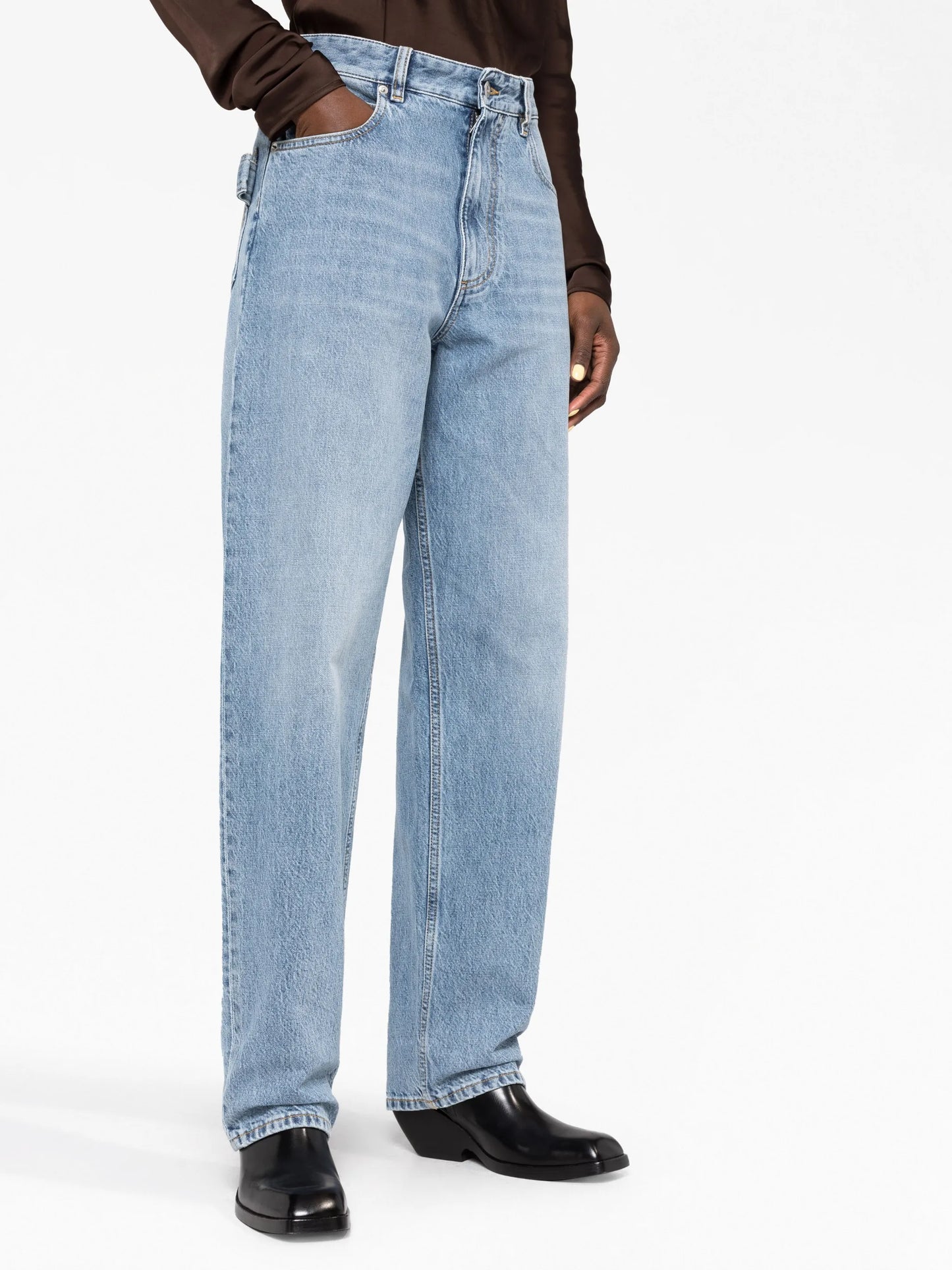 high-rise wide-leg jeans
