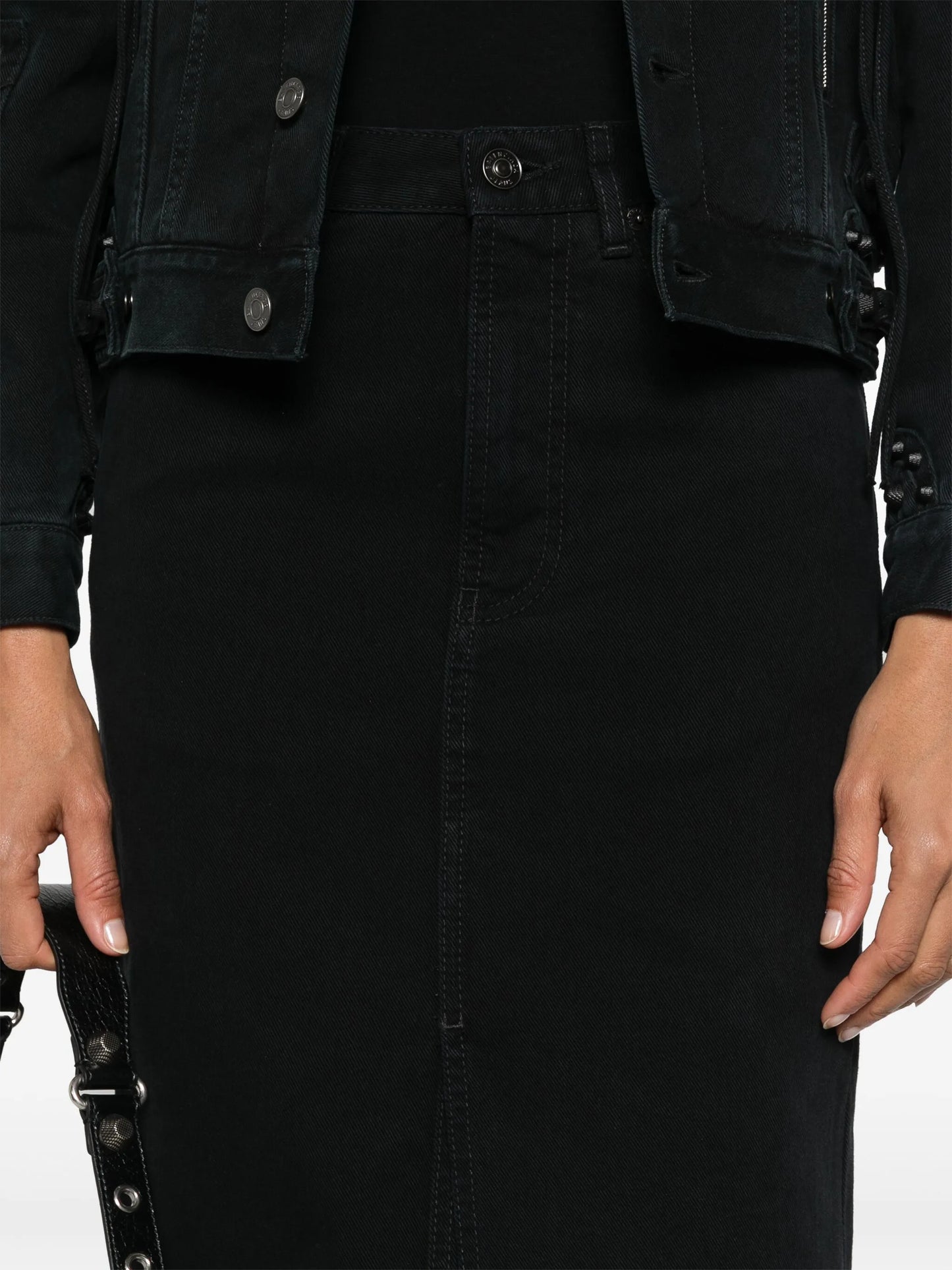 mid-rise denim skirt