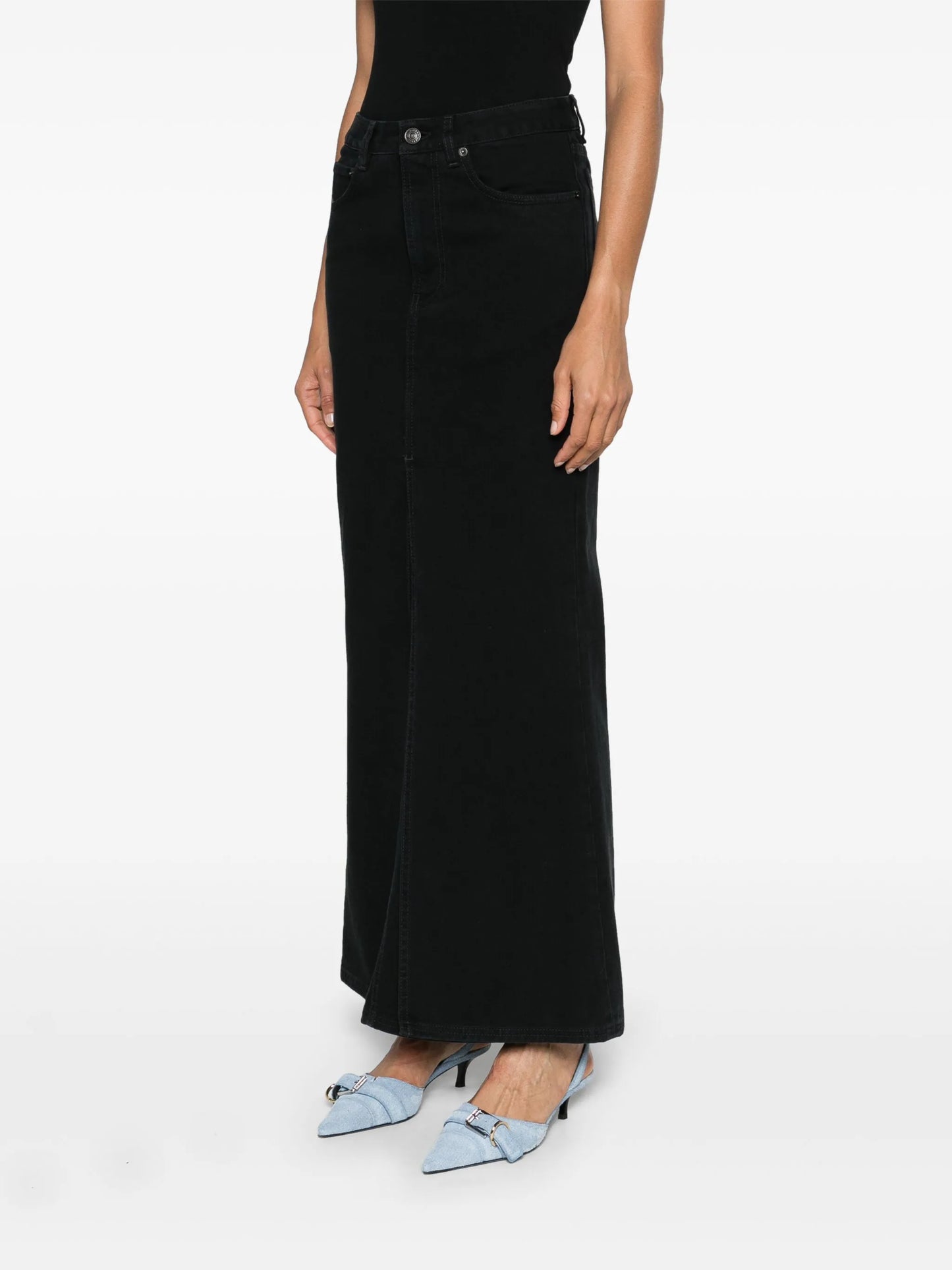 mid-rise denim skirt