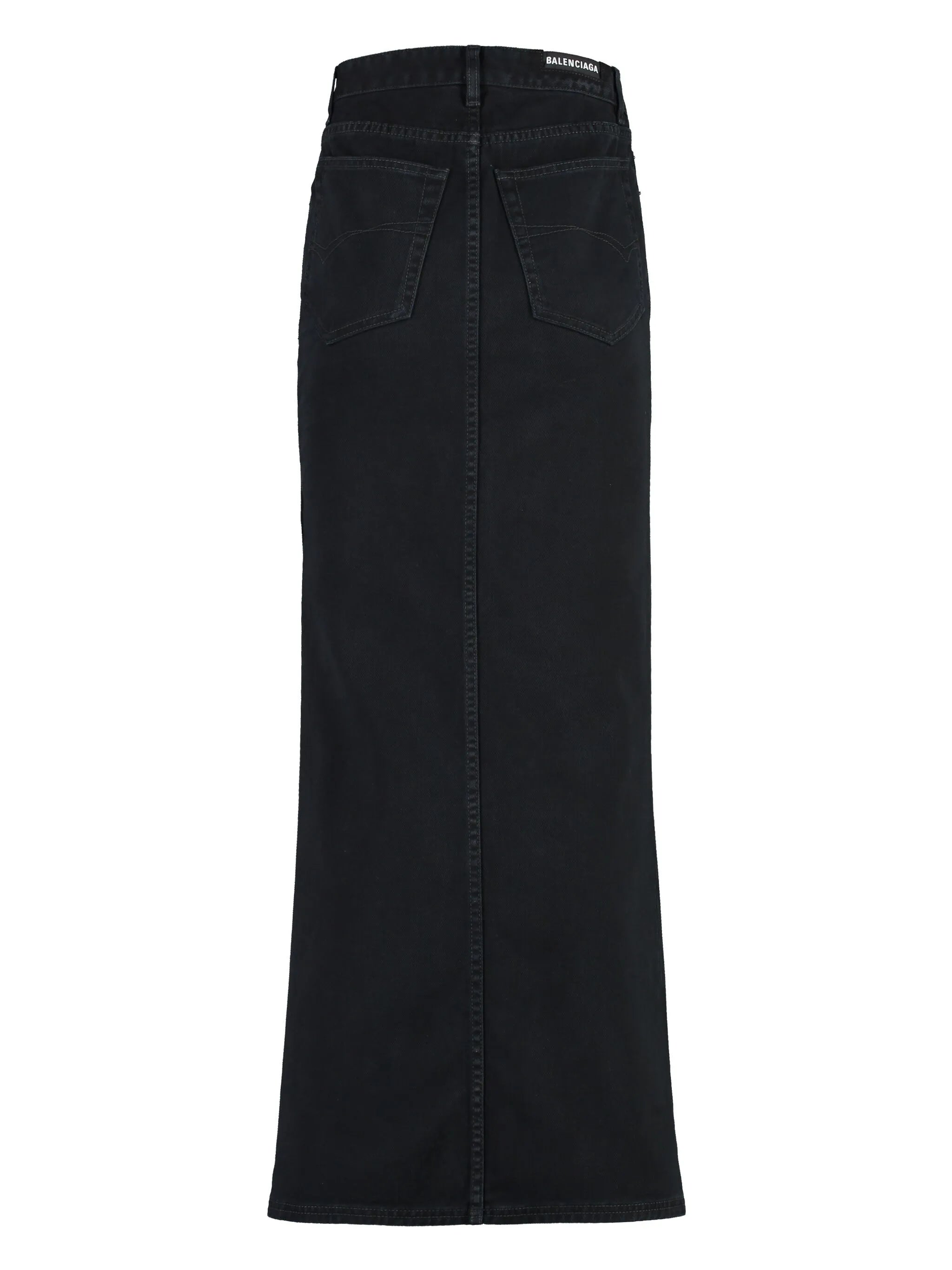 mid-rise denim skirt