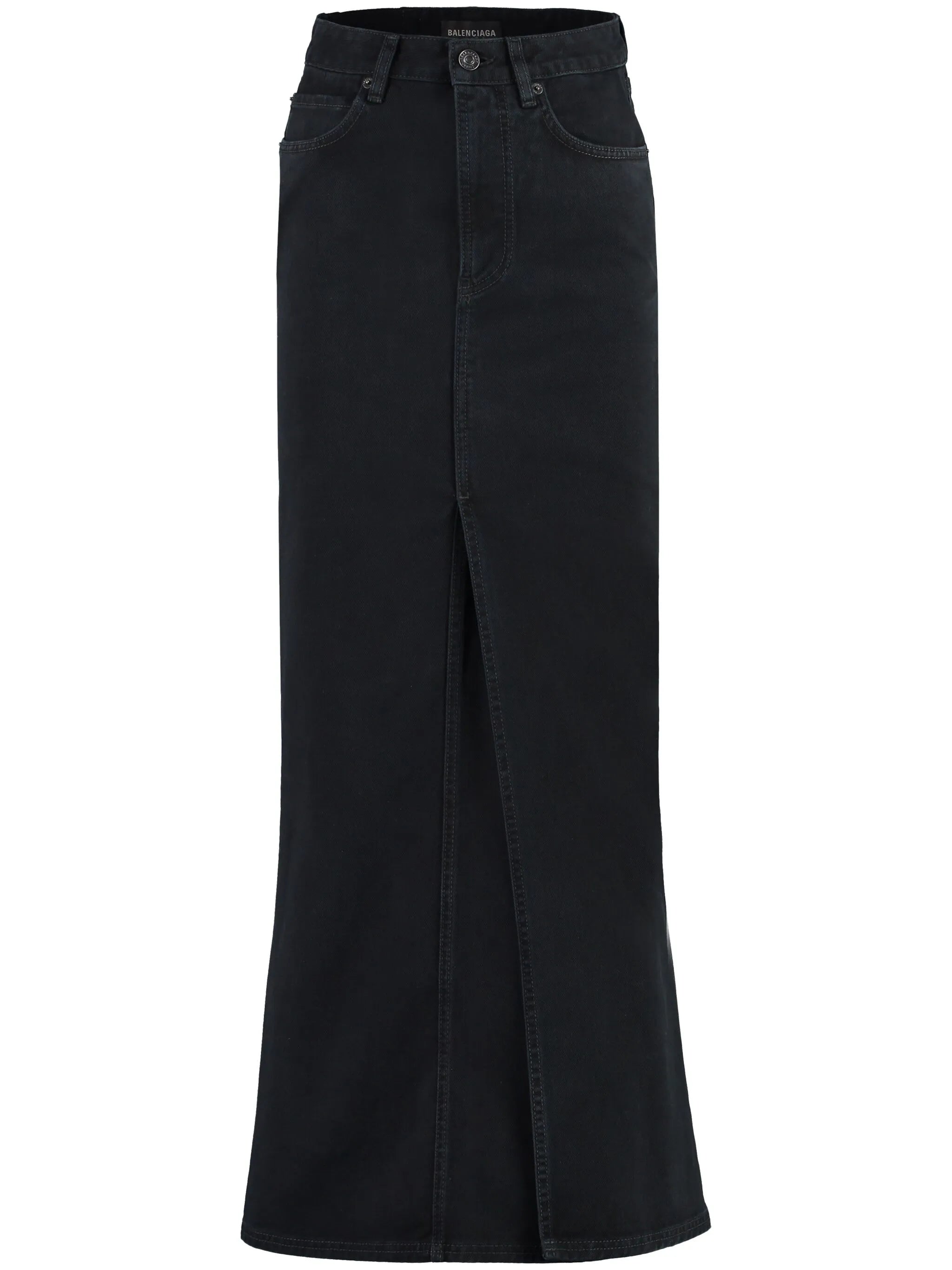 mid-rise denim skirt