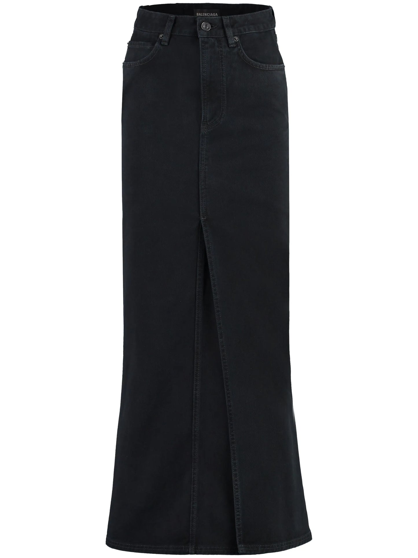 mid-rise denim skirt