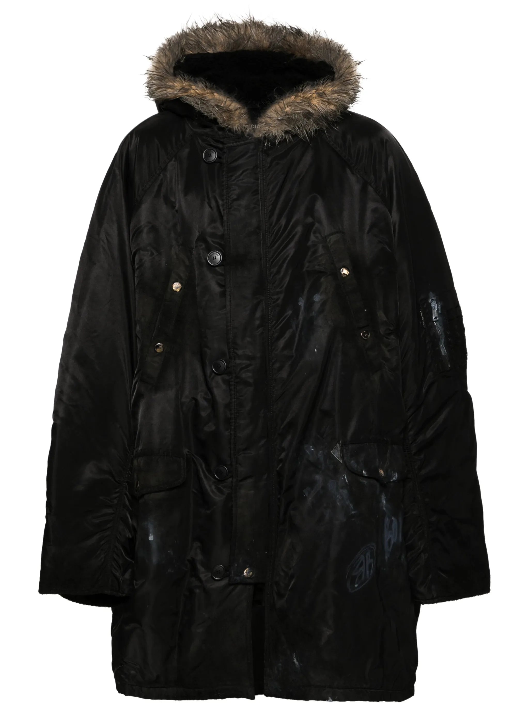 faux fur-trim hooded parka