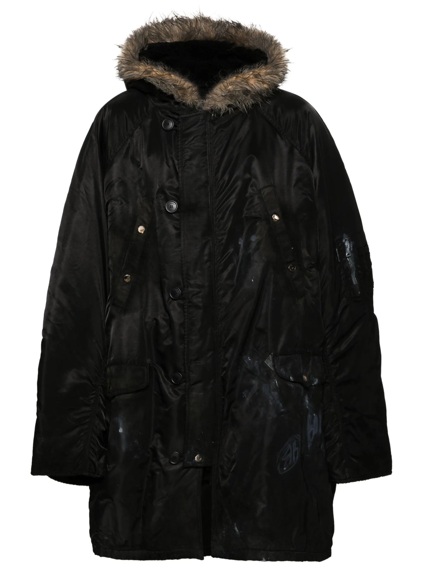 faux fur-trim hooded parka