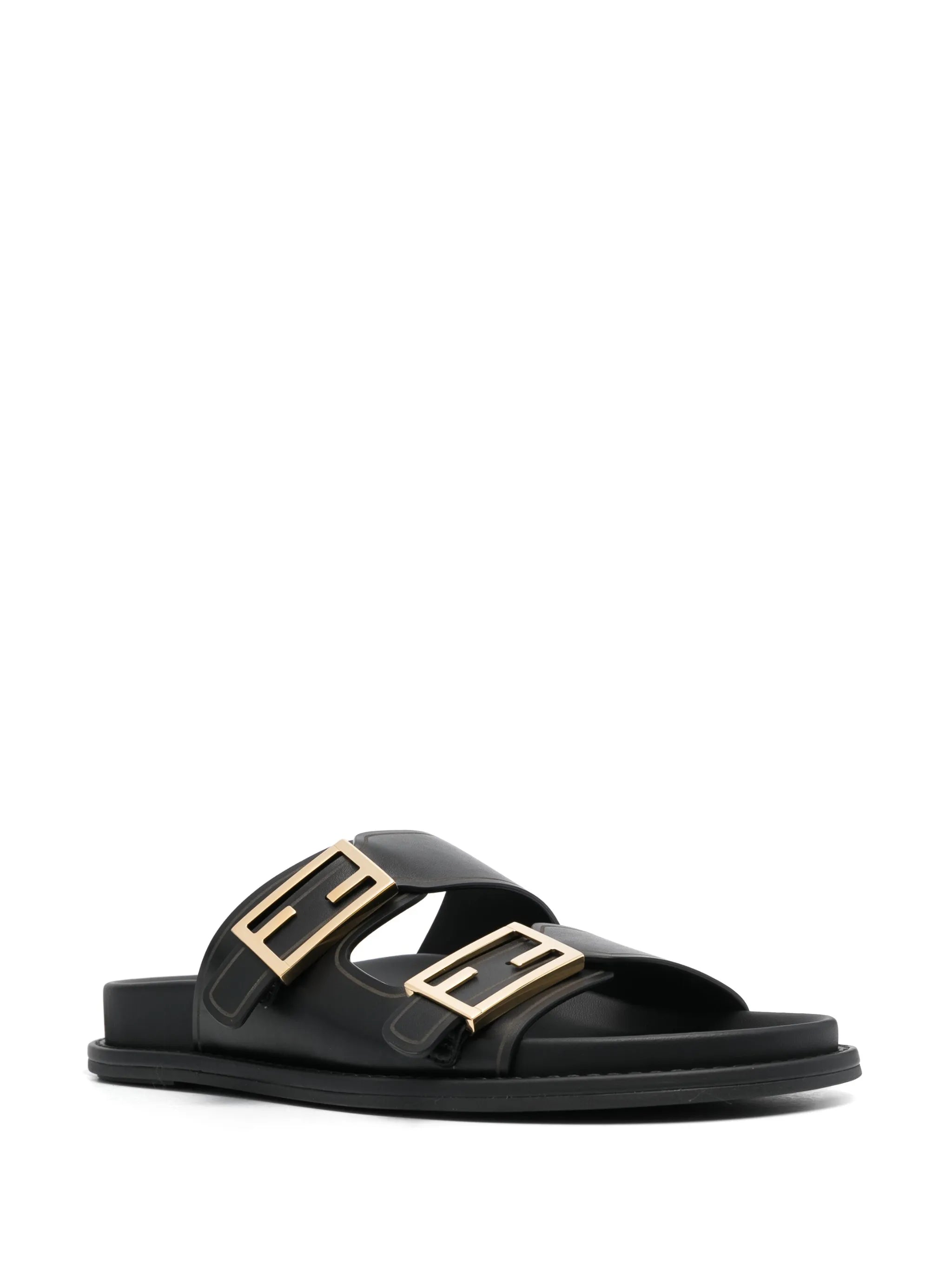 Fendi Feel logo-buckle slides