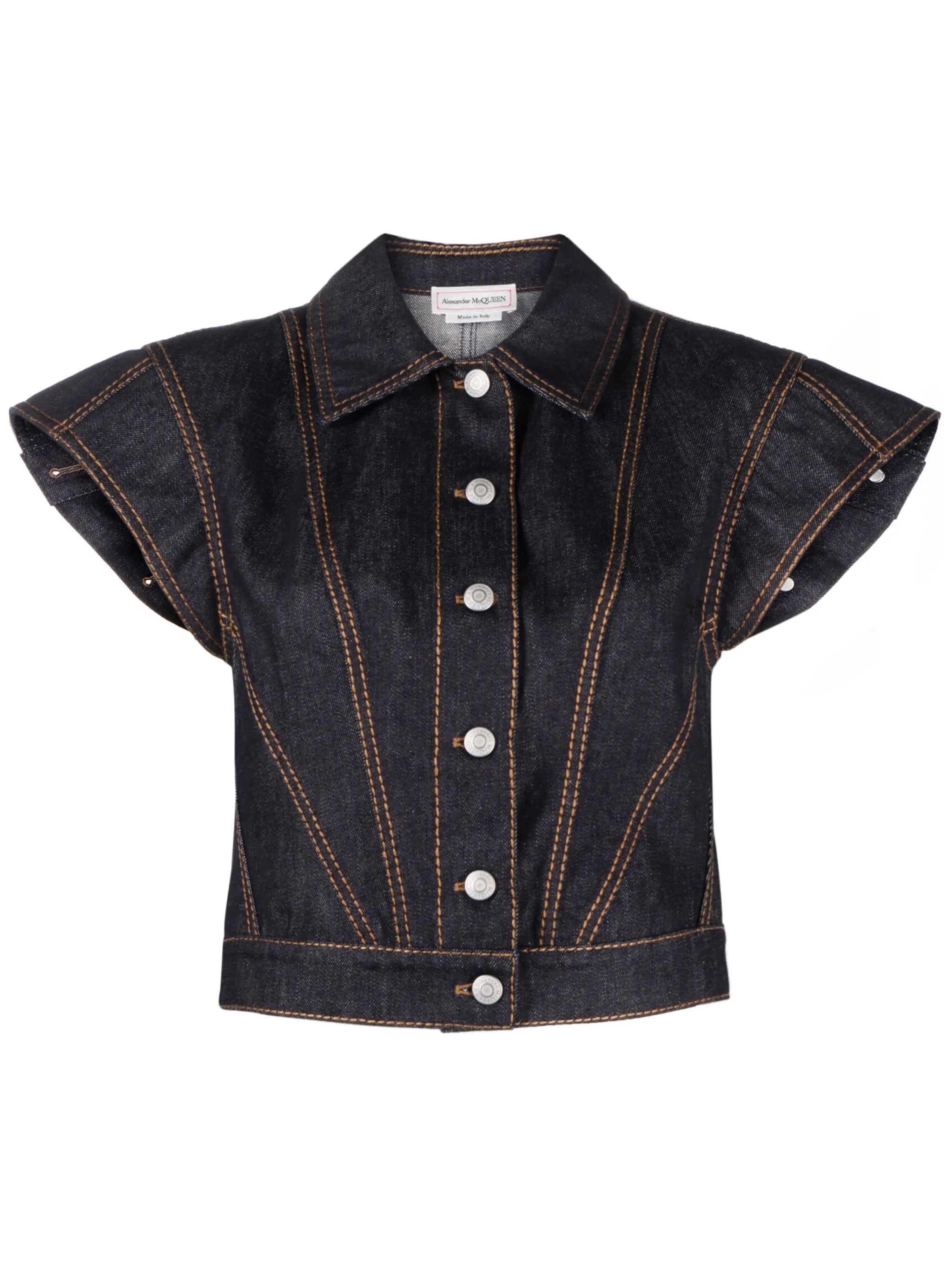 short-sleeve denim jacket