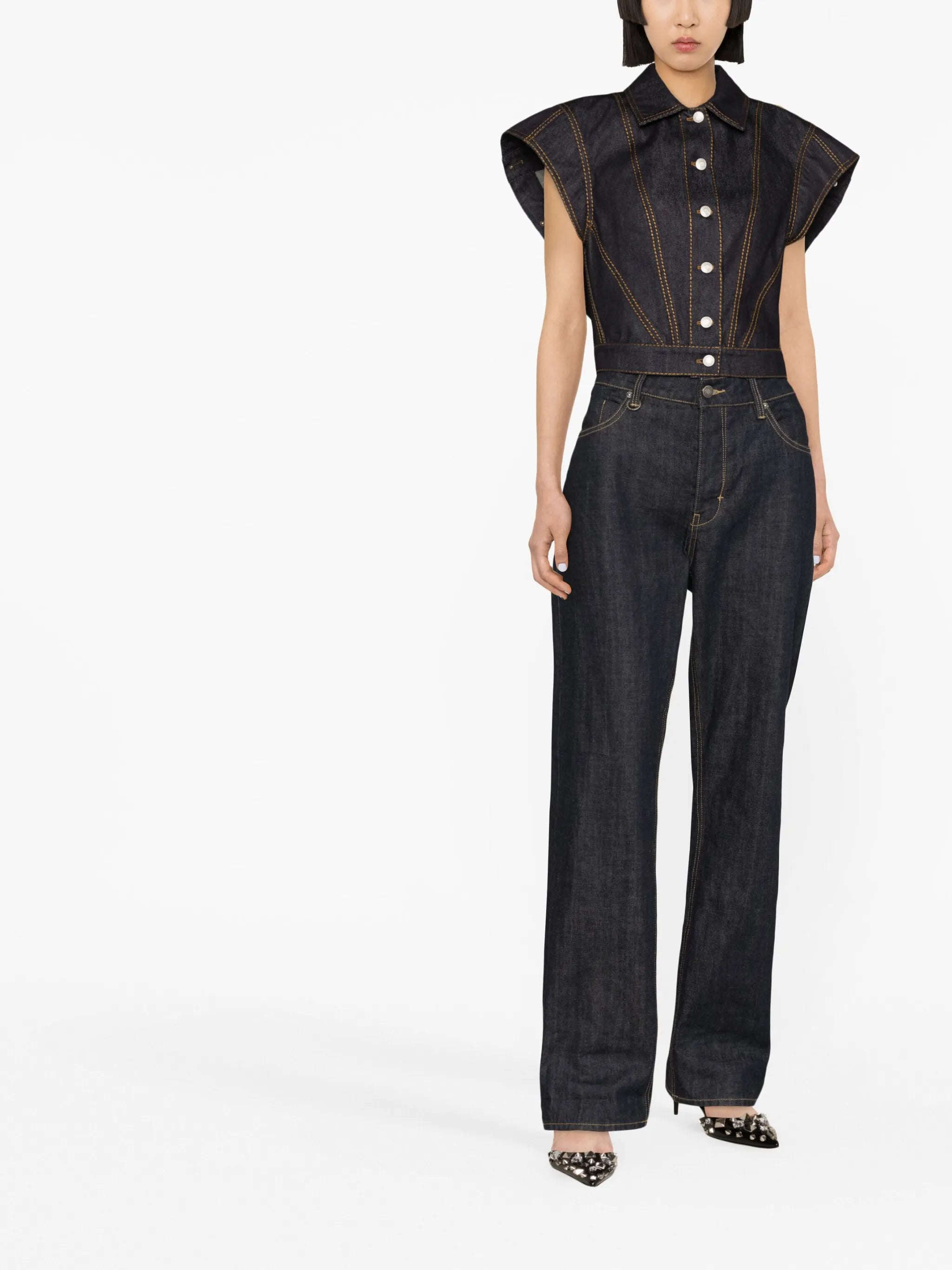 short-sleeve denim jacket