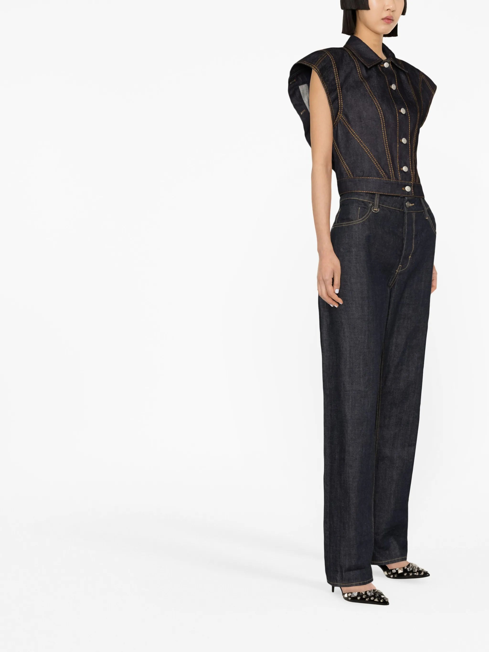 short-sleeve denim jacket