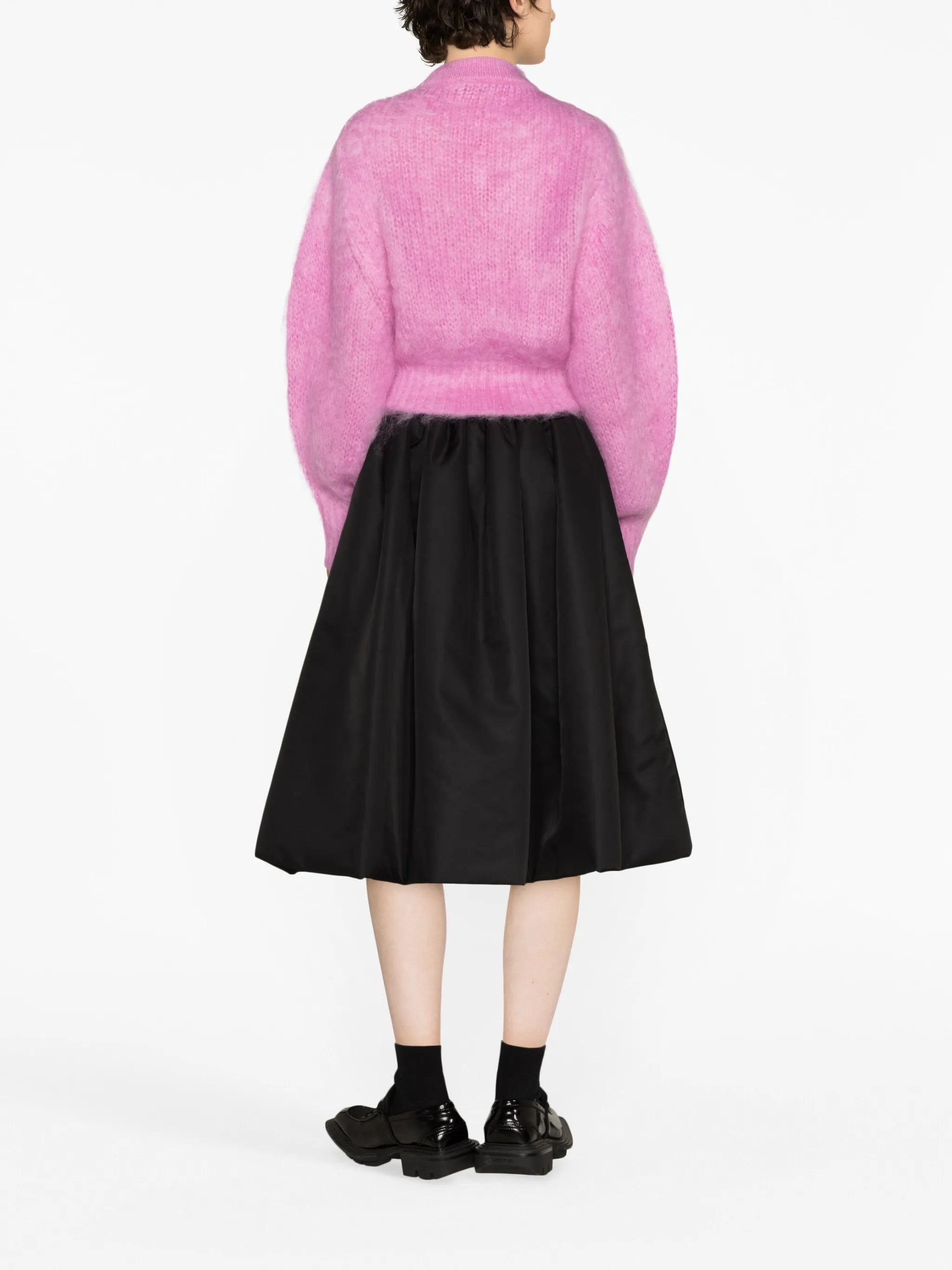 balloon-sleeve mohair-blend jumper