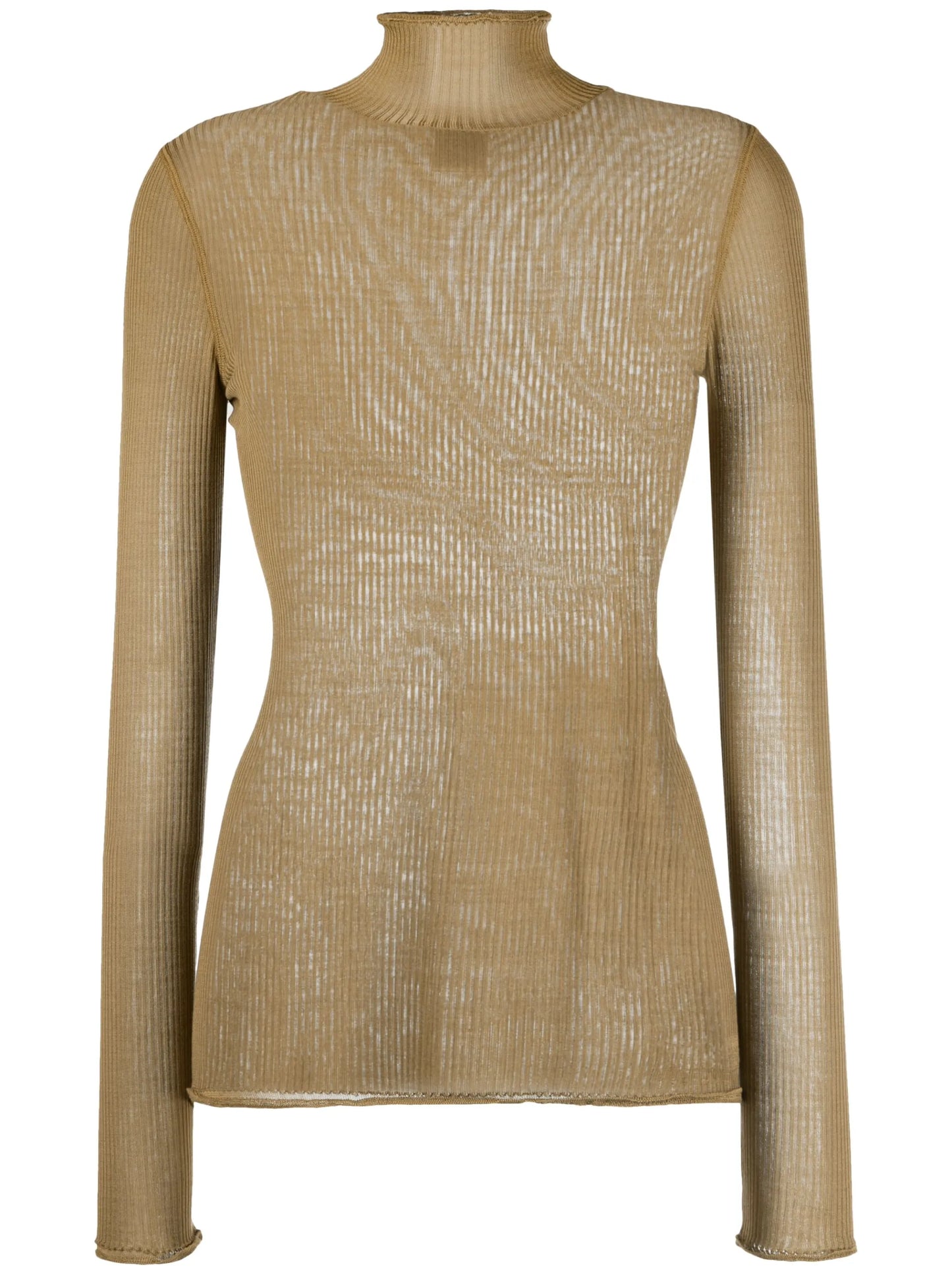 semi-sheer ribbed silk jumper