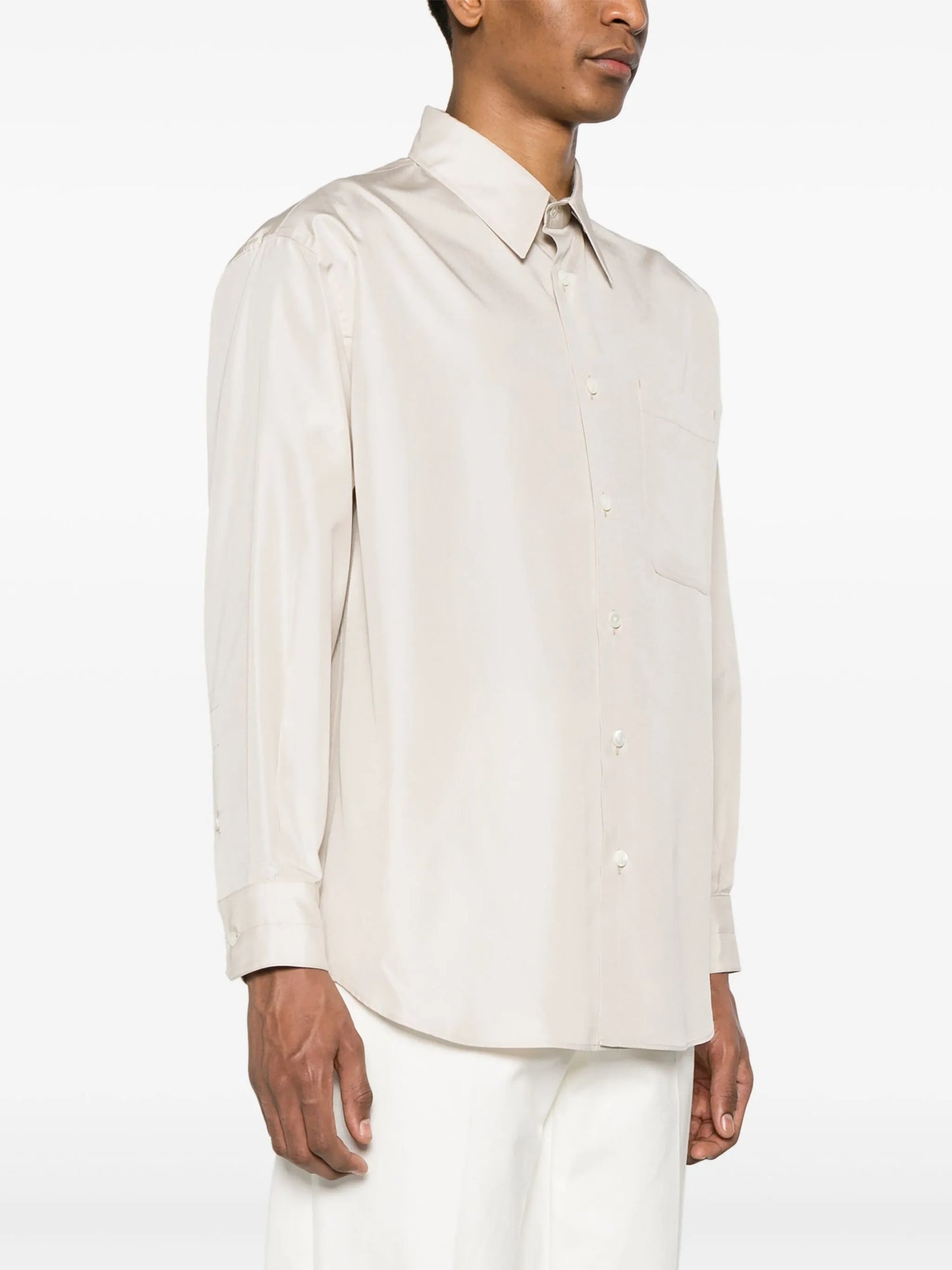 long-sleeve silk shirt