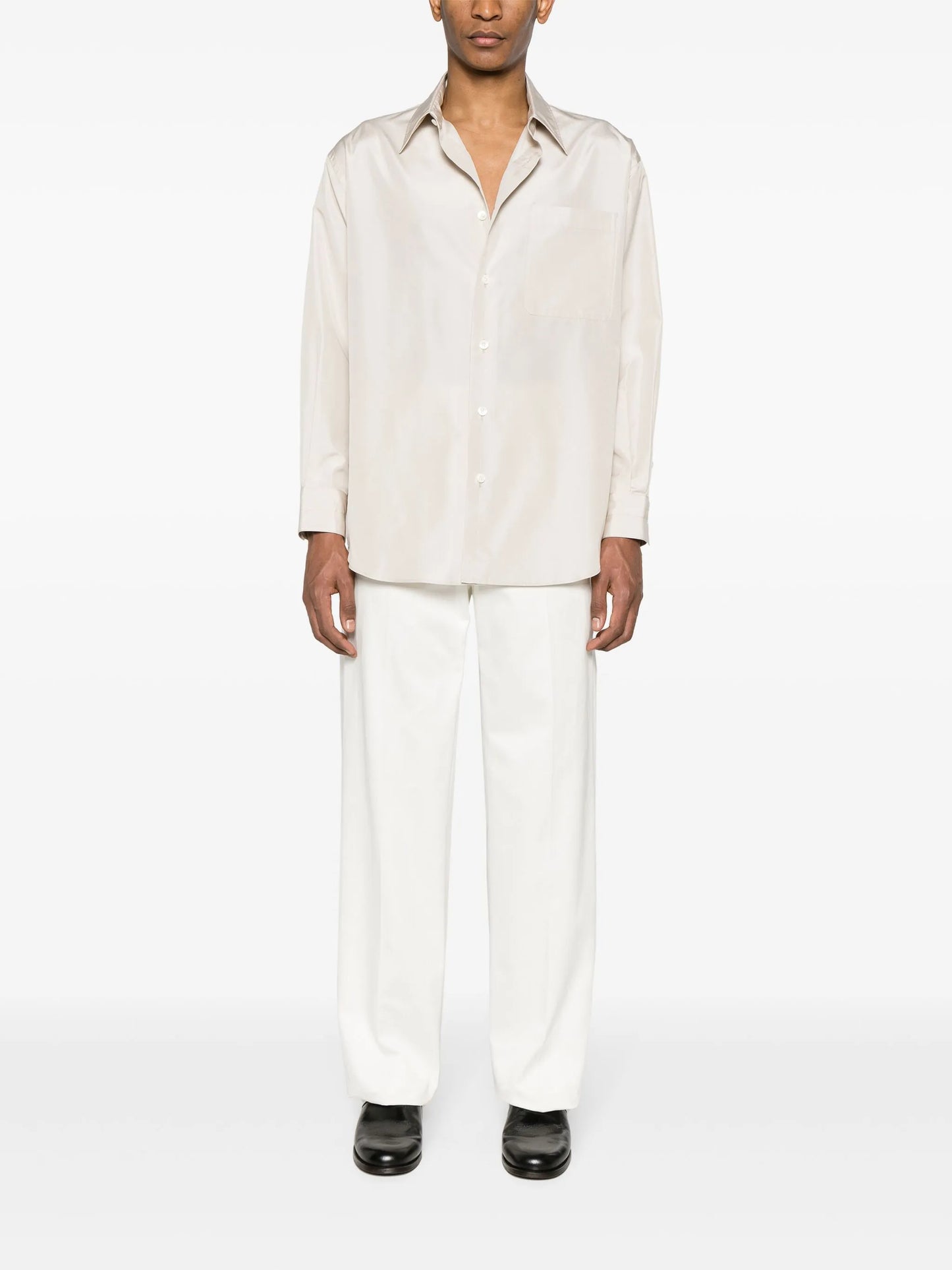 long-sleeve silk shirt