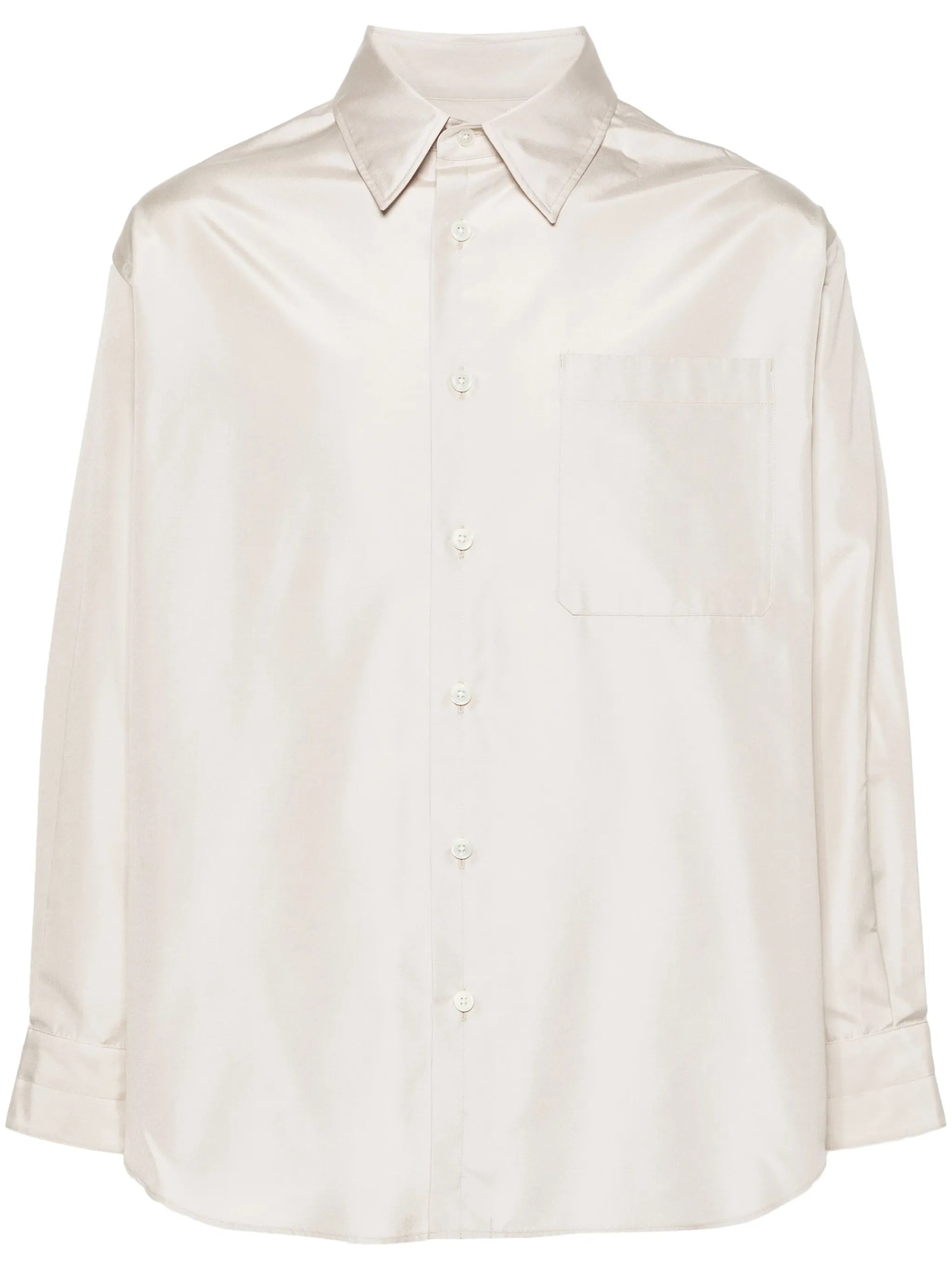 long-sleeve silk shirt