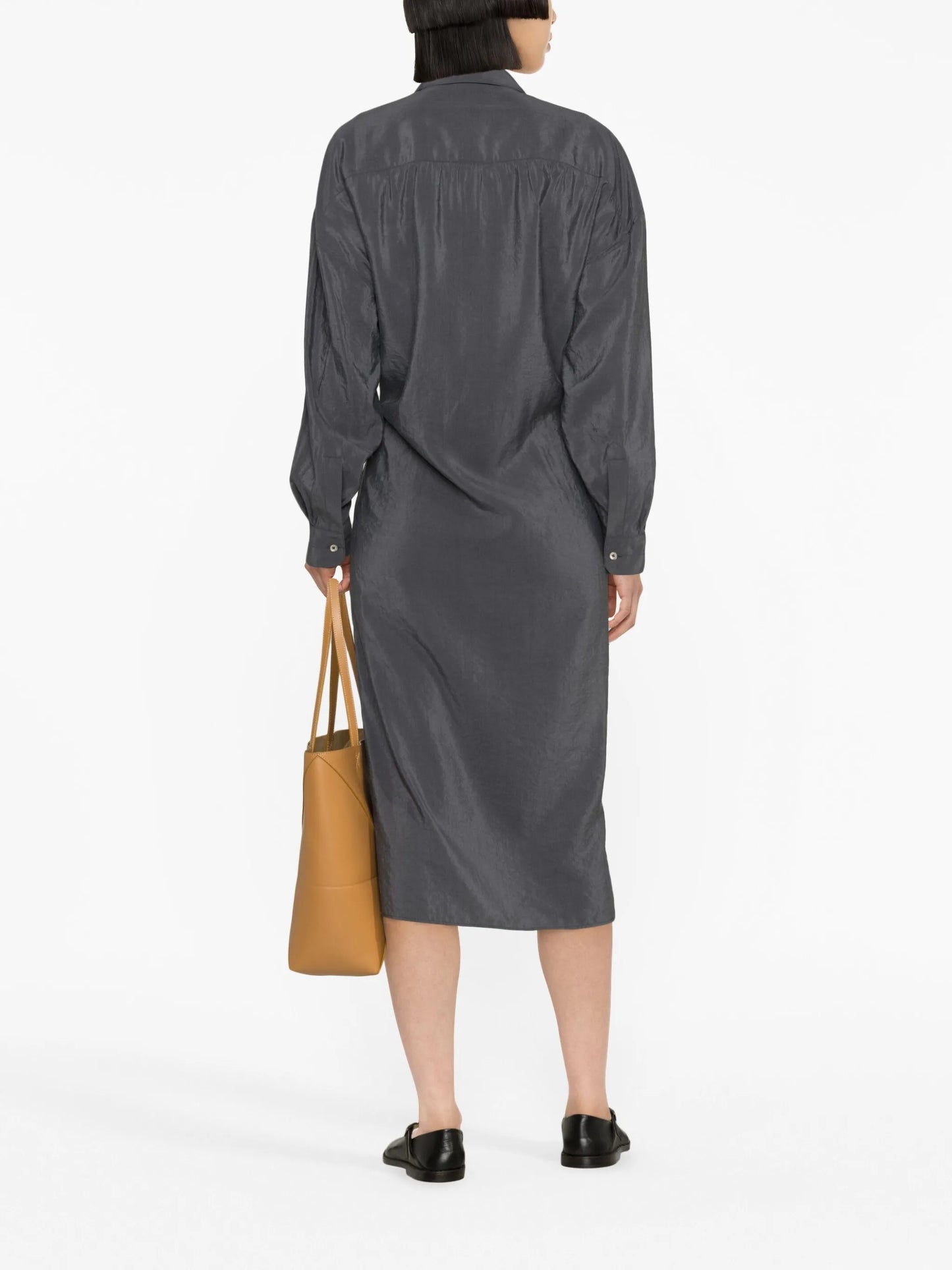 silk-blend midi dress