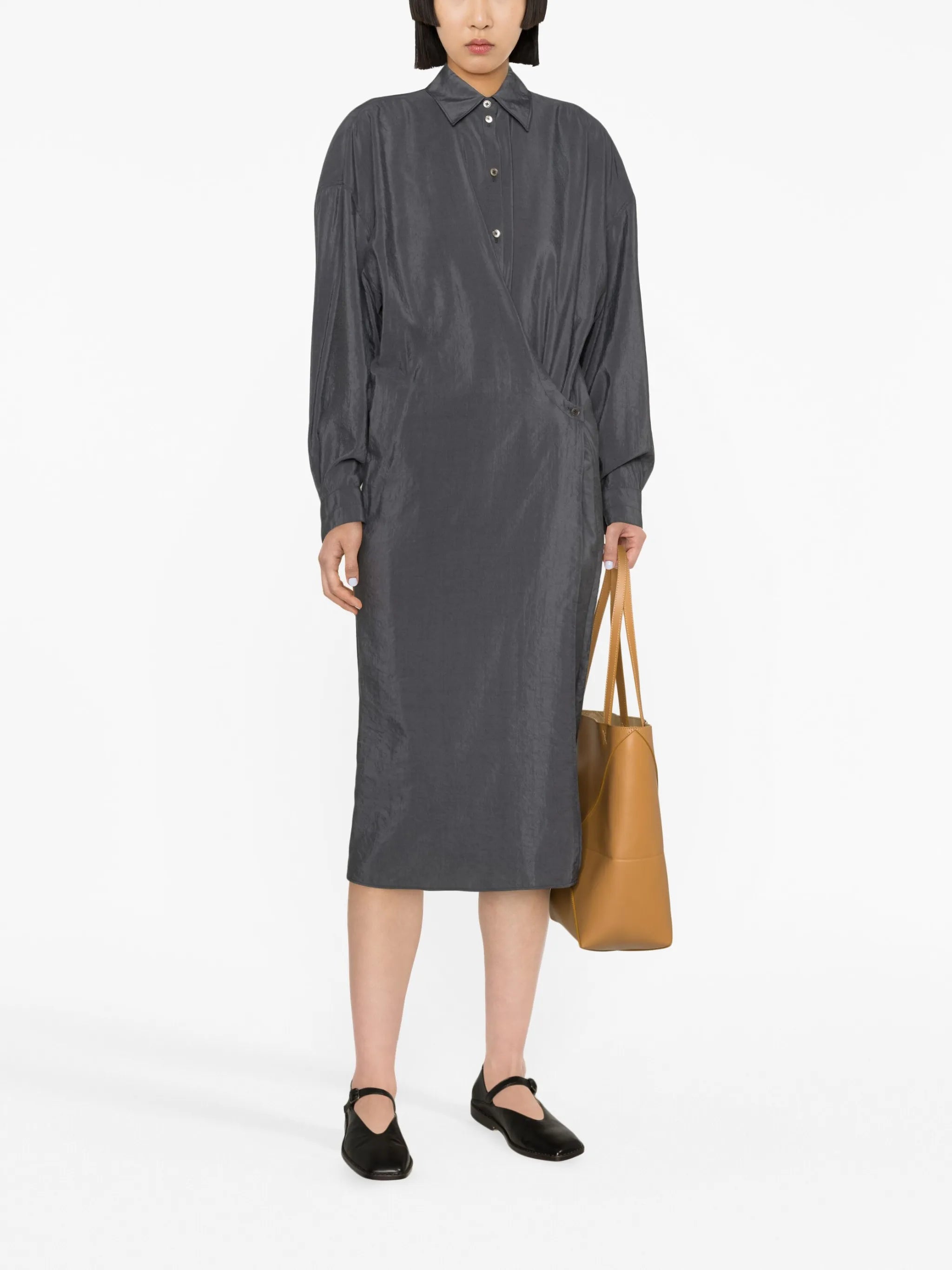 silk-blend midi dress
