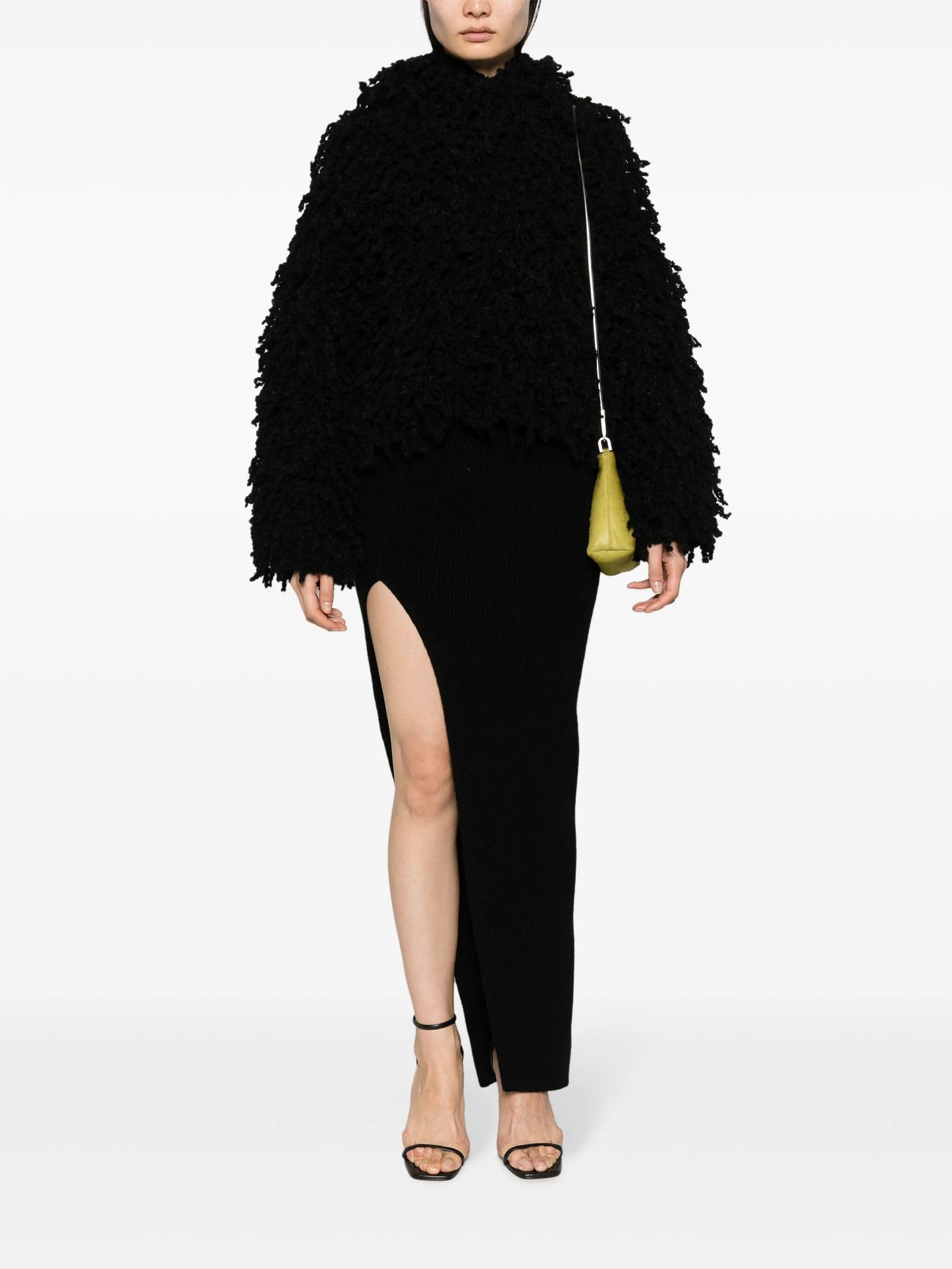 textured-finish shearling jumper