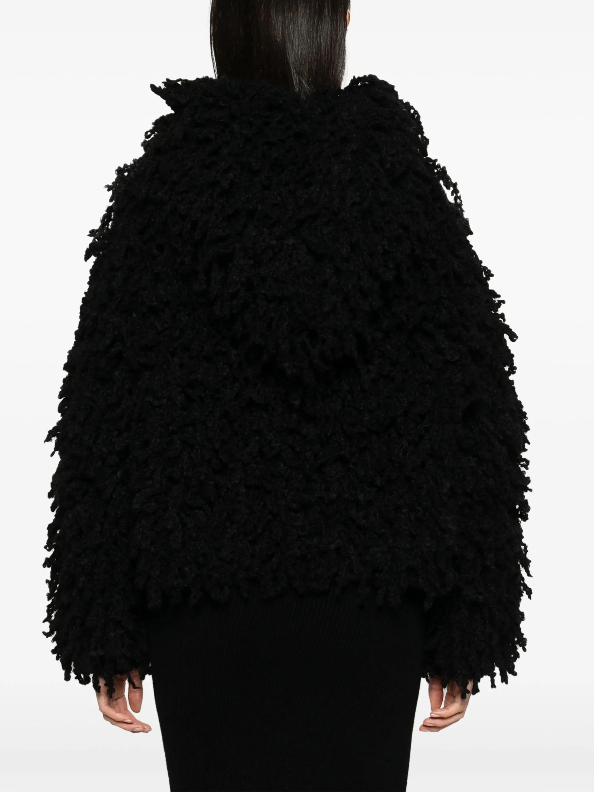 textured-finish shearling jumper