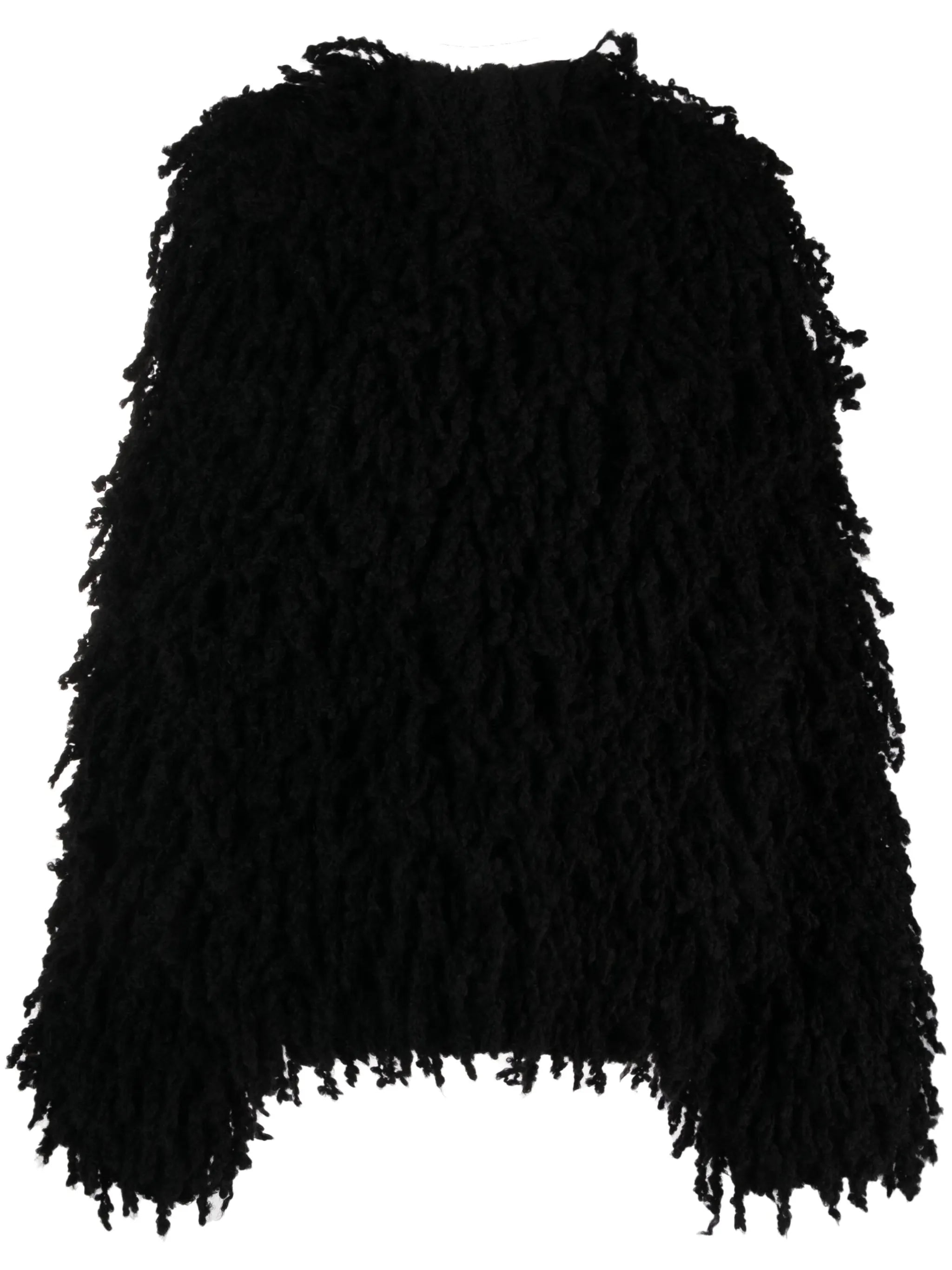 textured-finish shearling jumper