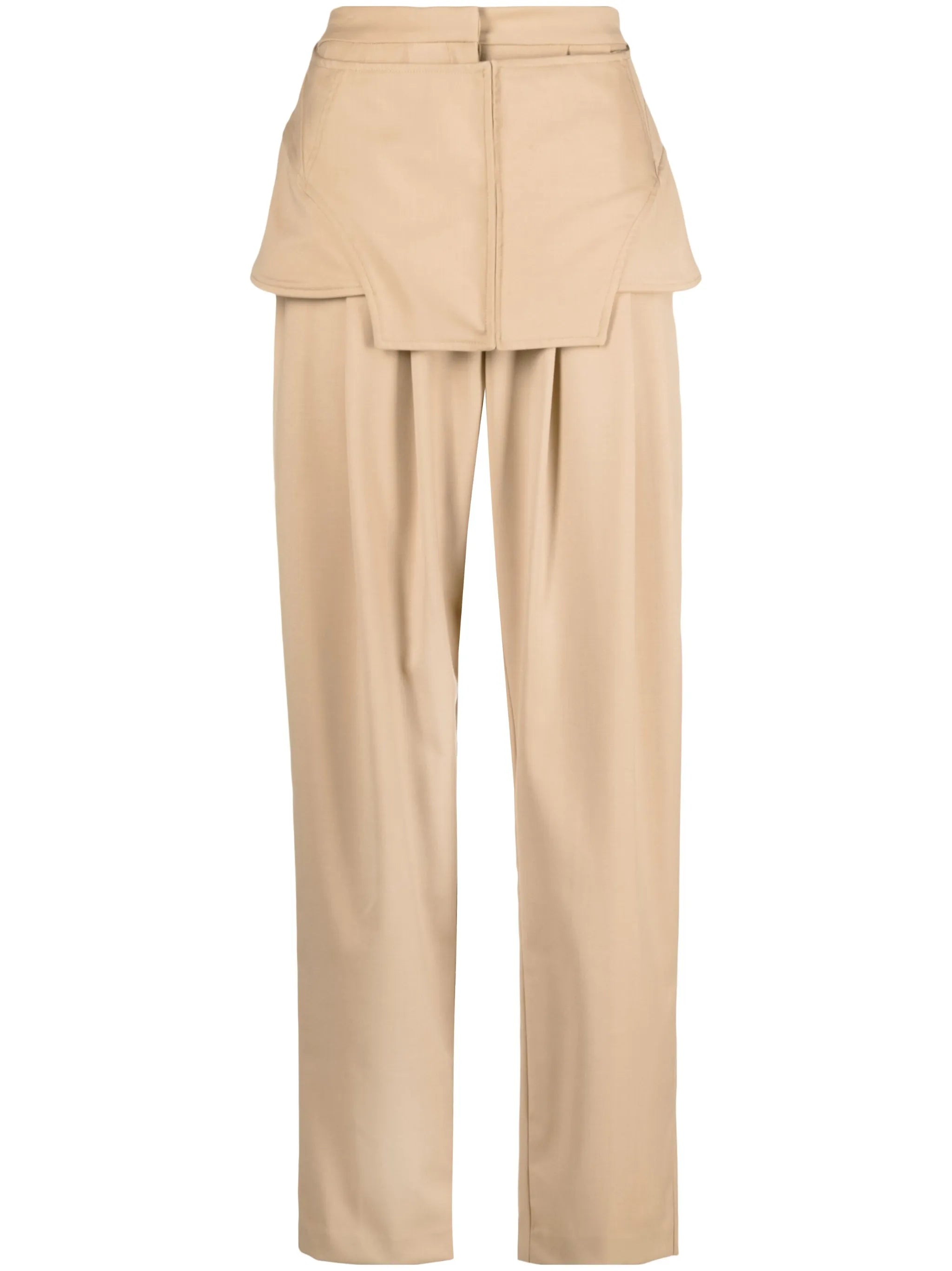 corset-detail straight-leg trousers